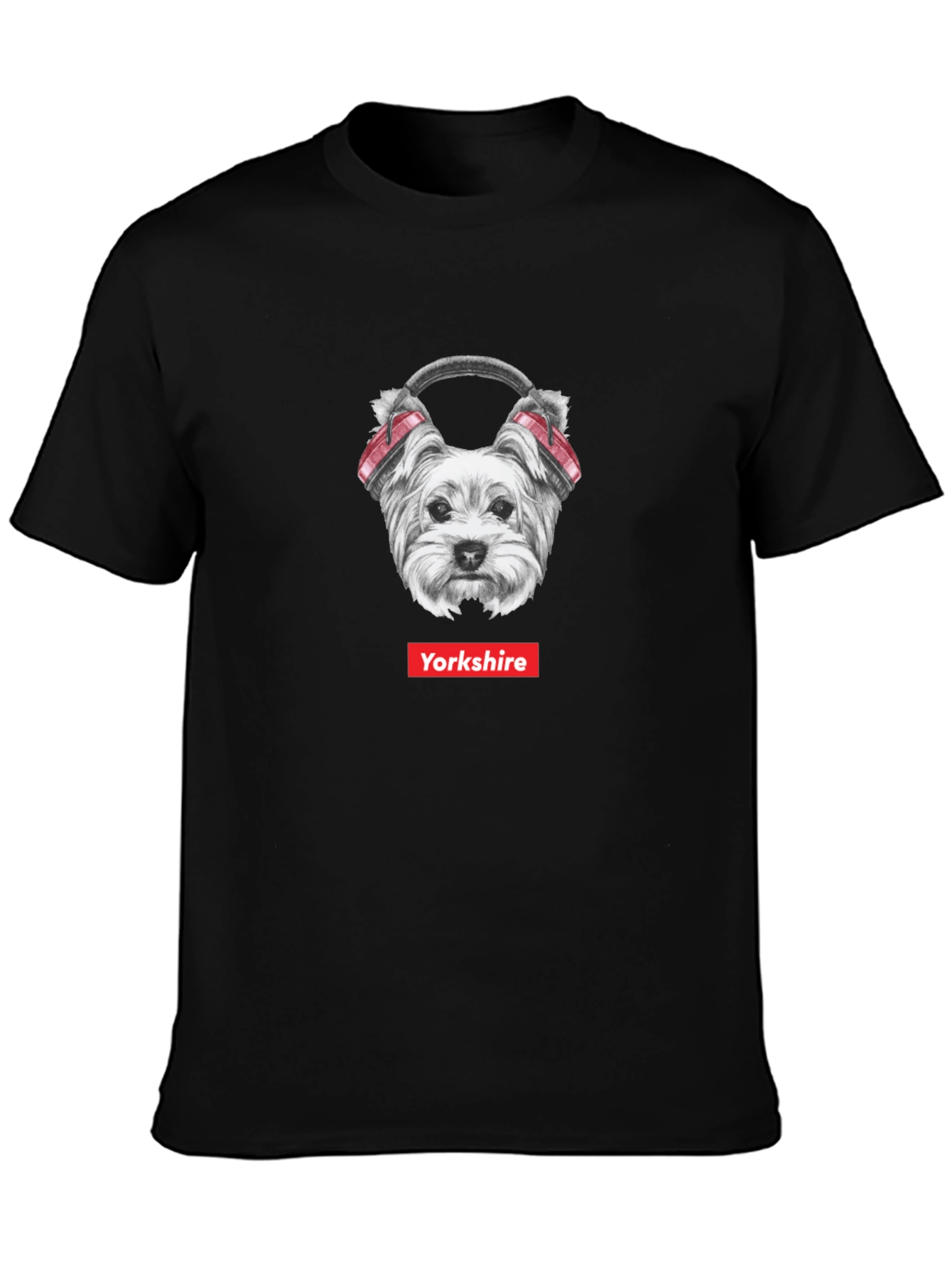 Yorkshire Dog Headphone T-Shirt - Cool Graphic Tee