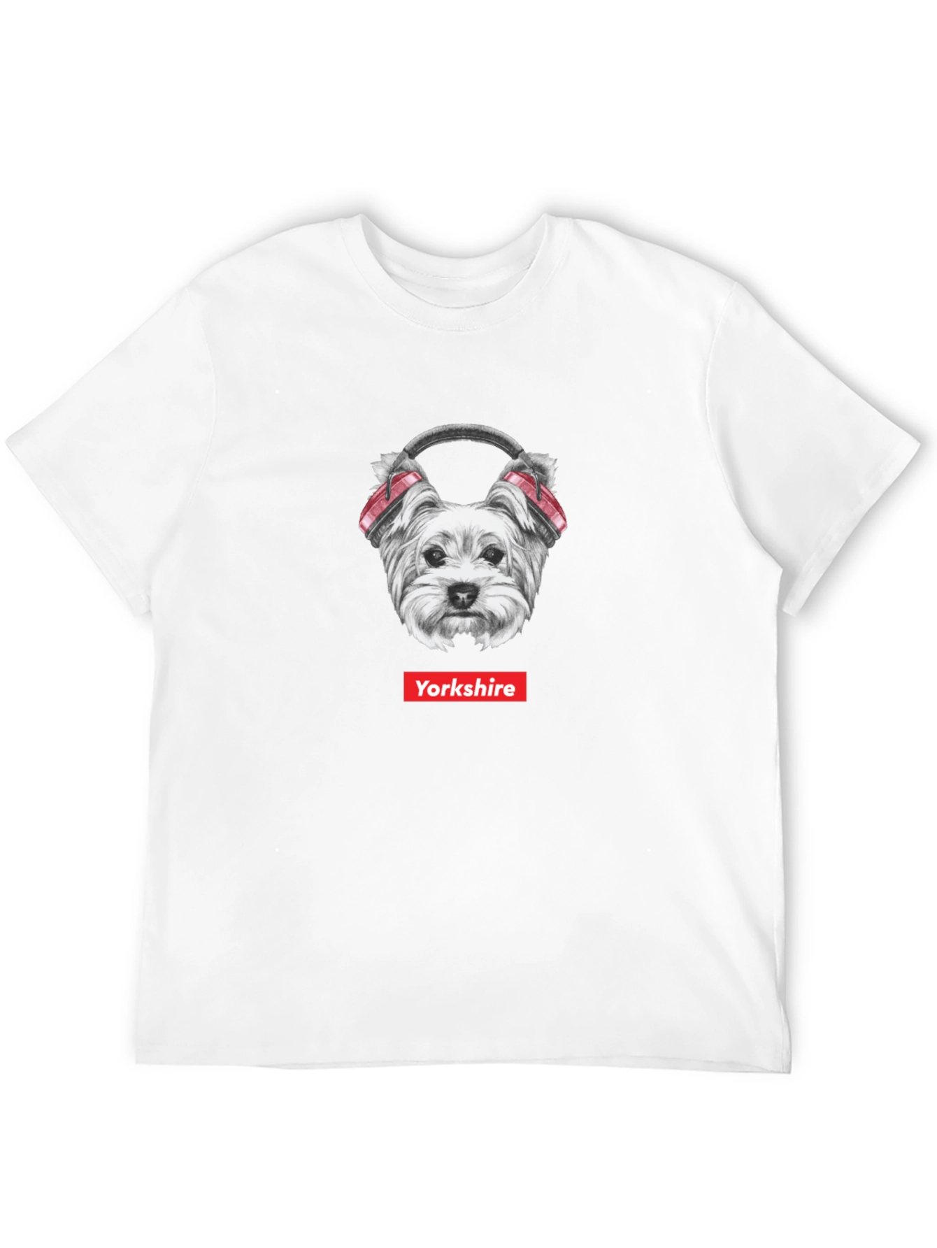 Yorkshire Dog Headphone T-Shirt - Cool Graphic Tee