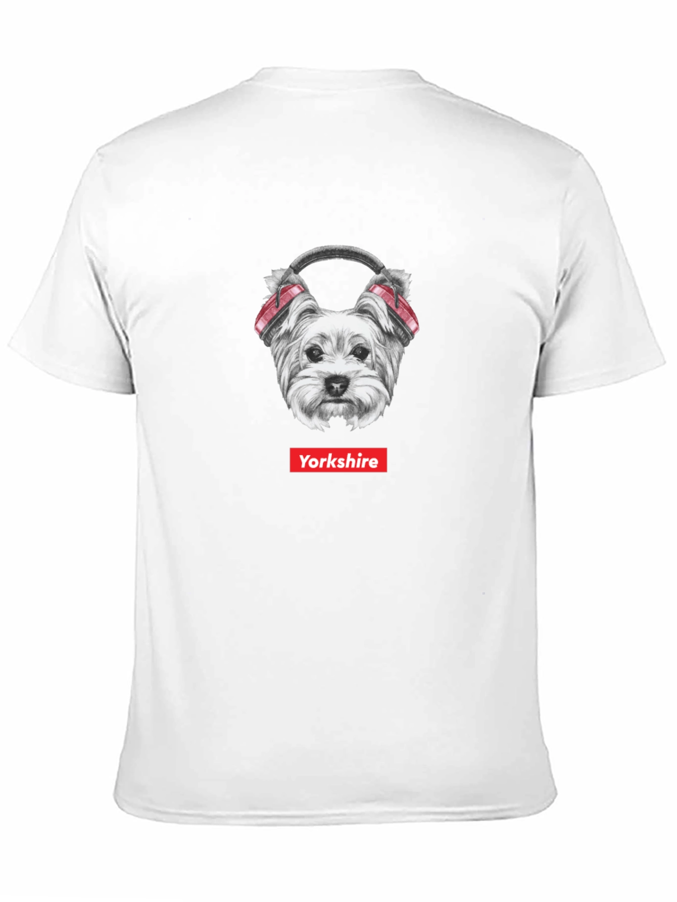 Yorkshire Dog Headphone T-Shirt - Cool Graphic Tee
