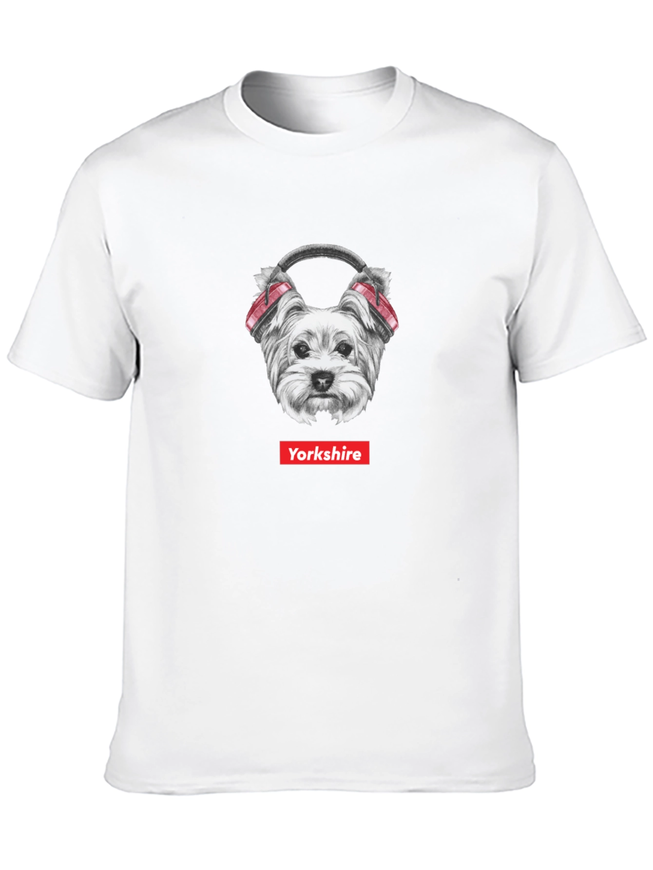 Yorkshire Dog Headphone T-Shirt - Cool Graphic Tee