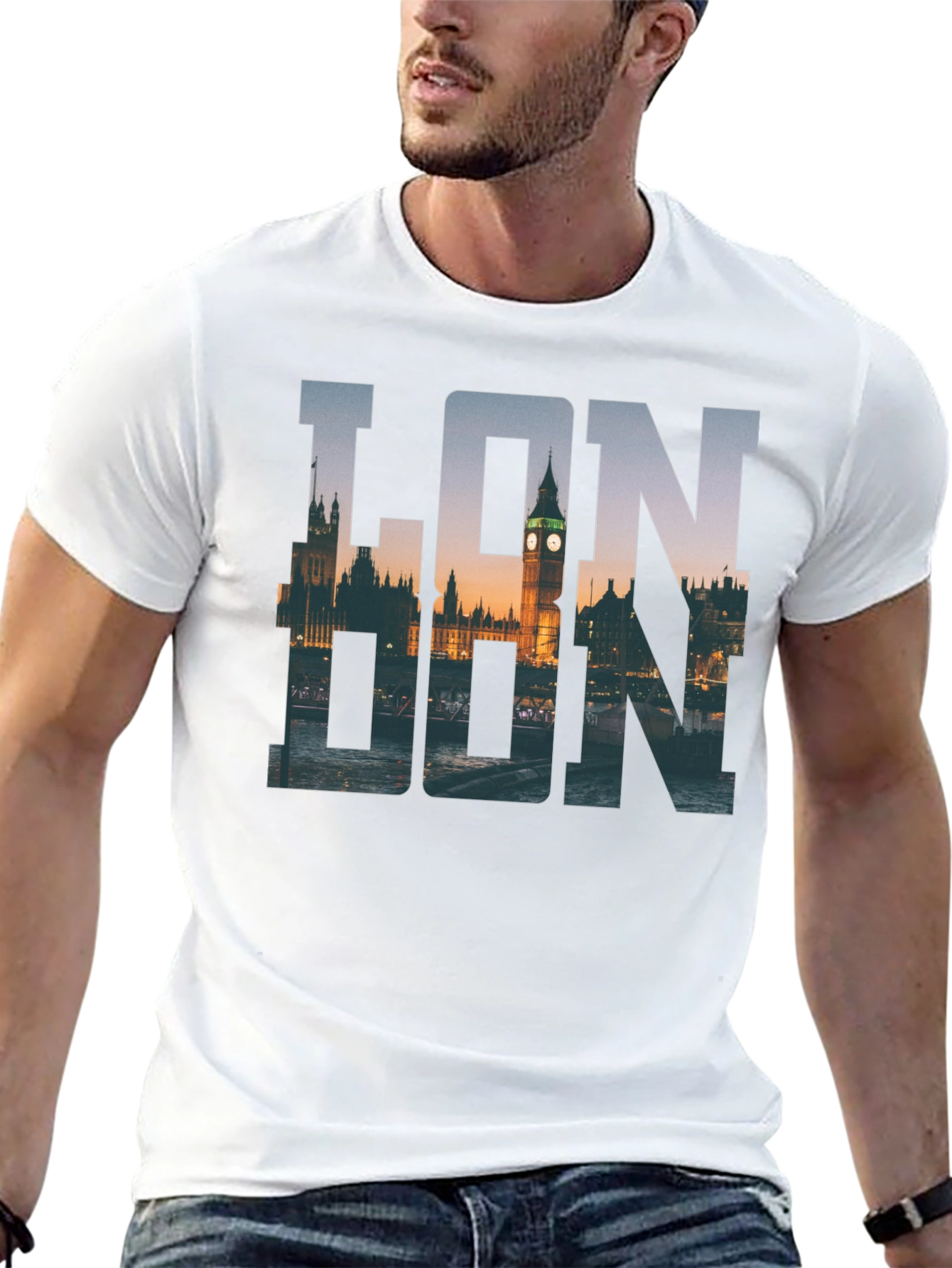 London Skyline Graphic Tee - Mens Black T-Shirt