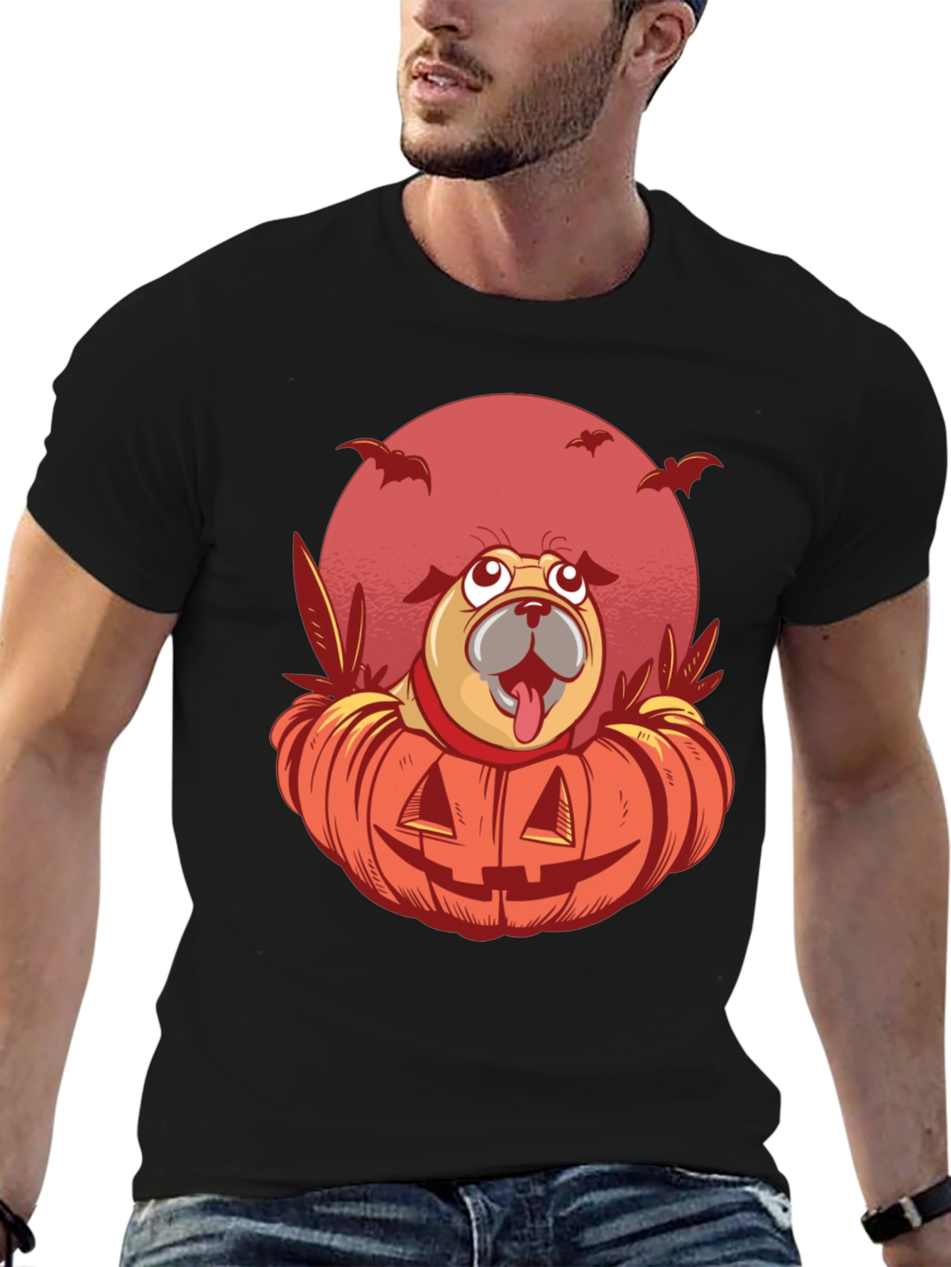 Halloween Pug Pumpkin T-Shirt