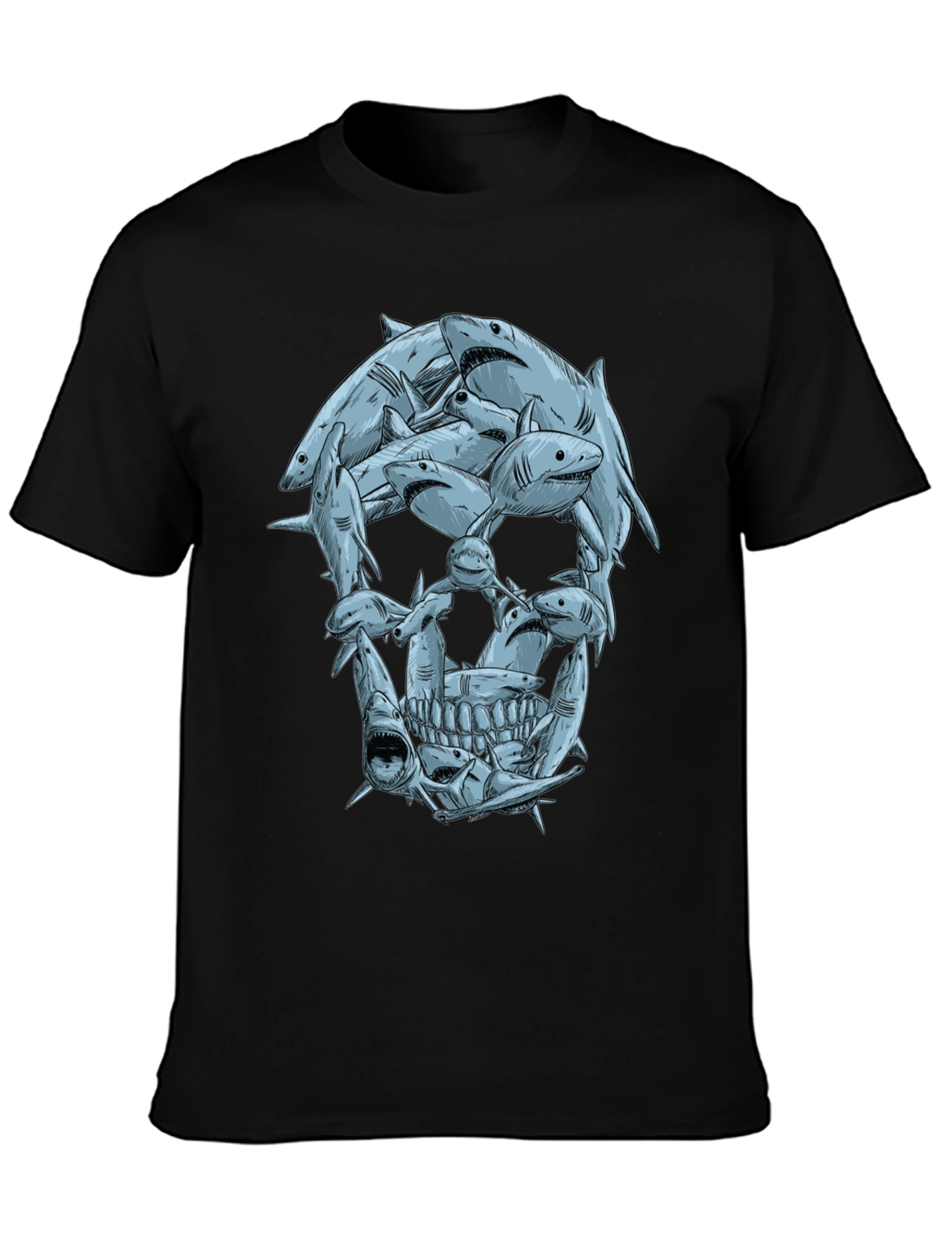 Shark Skull Graphic Tee - Mens Black T-Shirt