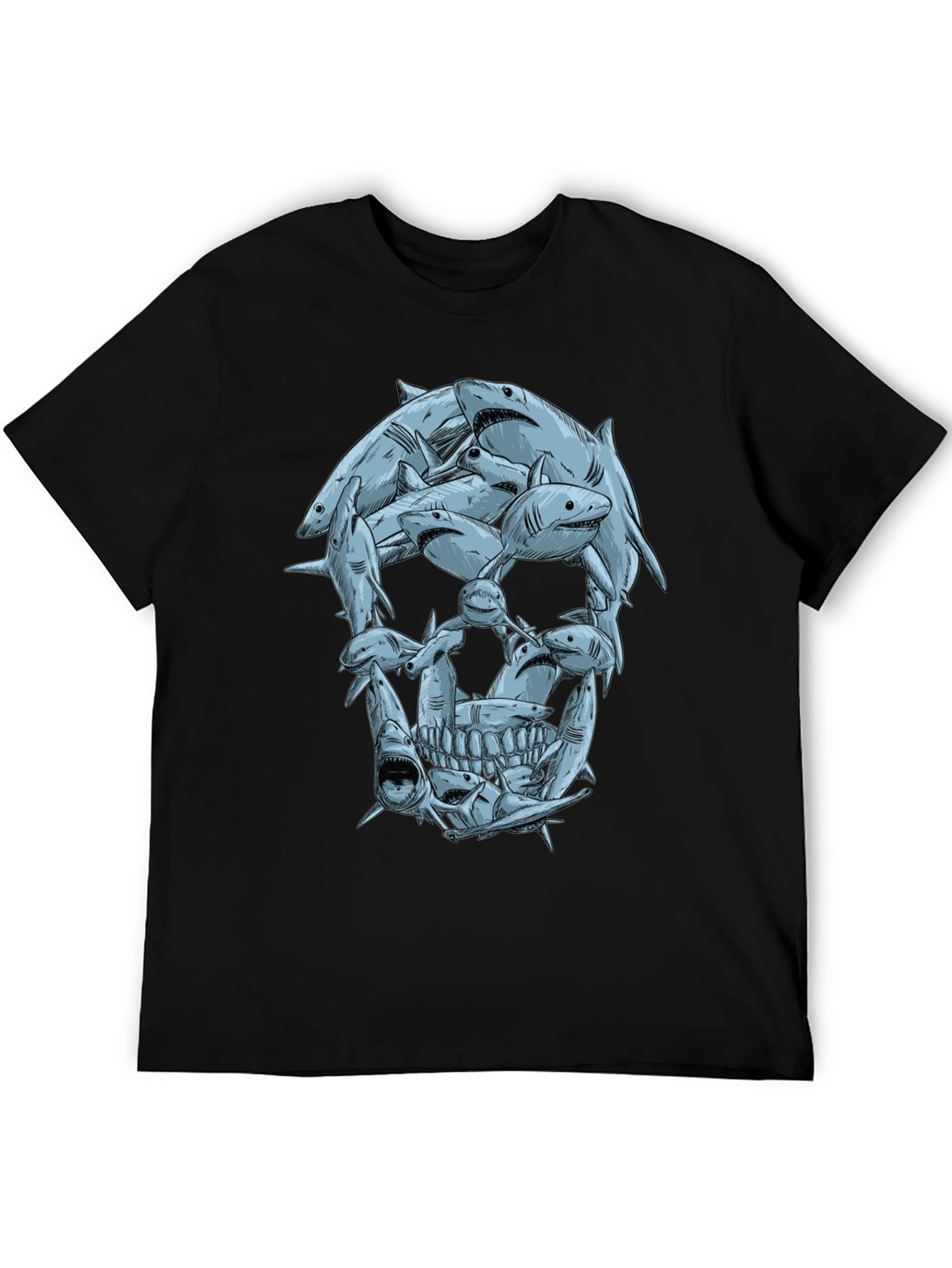 Shark Skull Graphic Tee - Mens Black T-Shirt