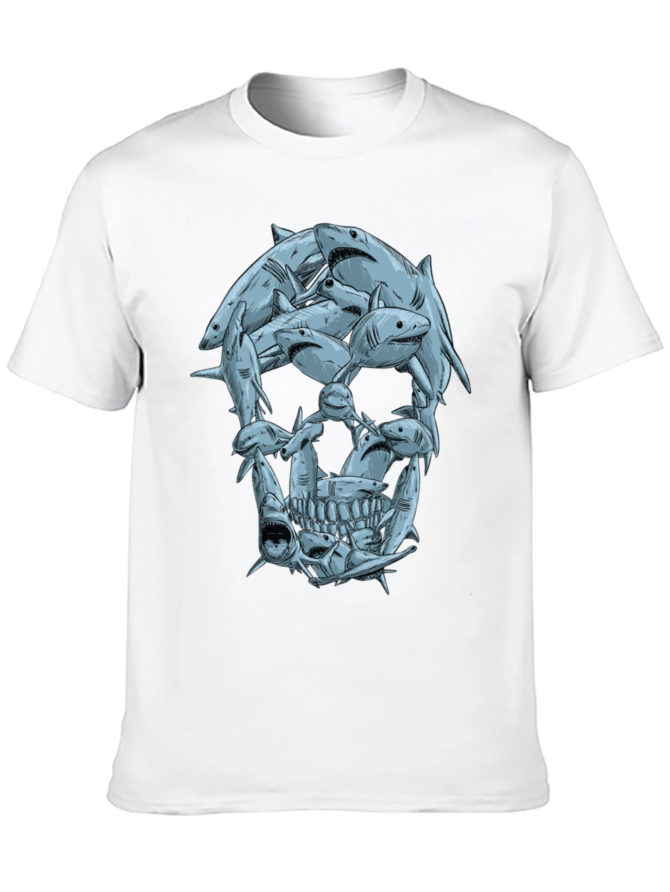 Shark Skull Graphic Tee - Mens Black T-Shirt