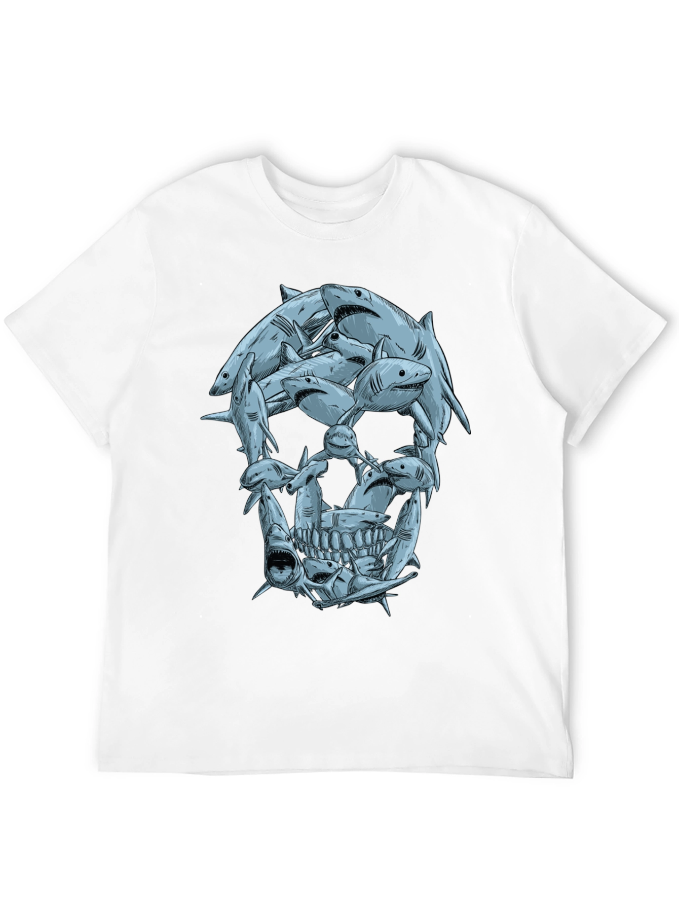 Shark Skull Graphic Tee - Mens Black T-Shirt