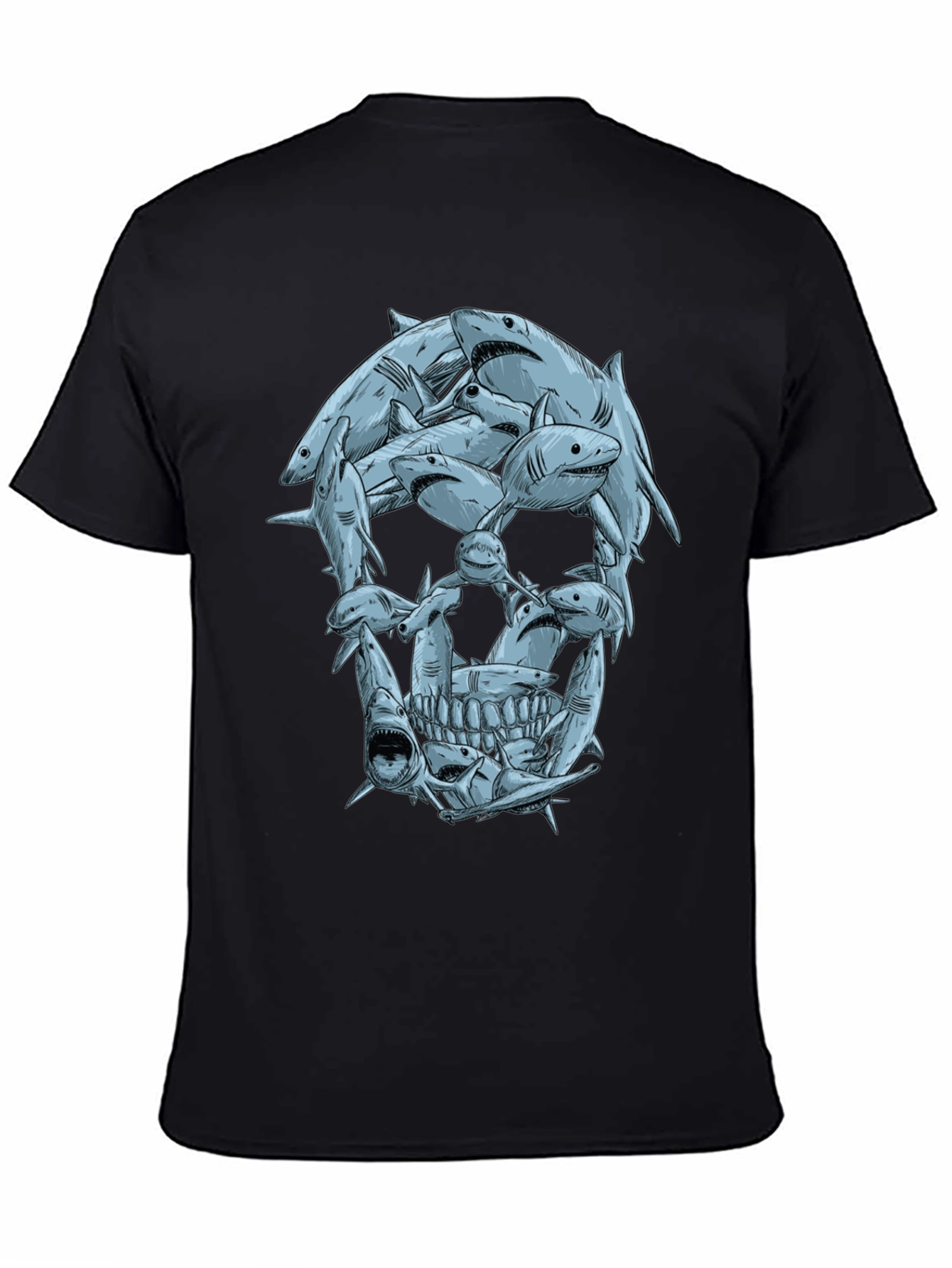 Shark Skull Graphic Tee - Mens Black T-Shirt