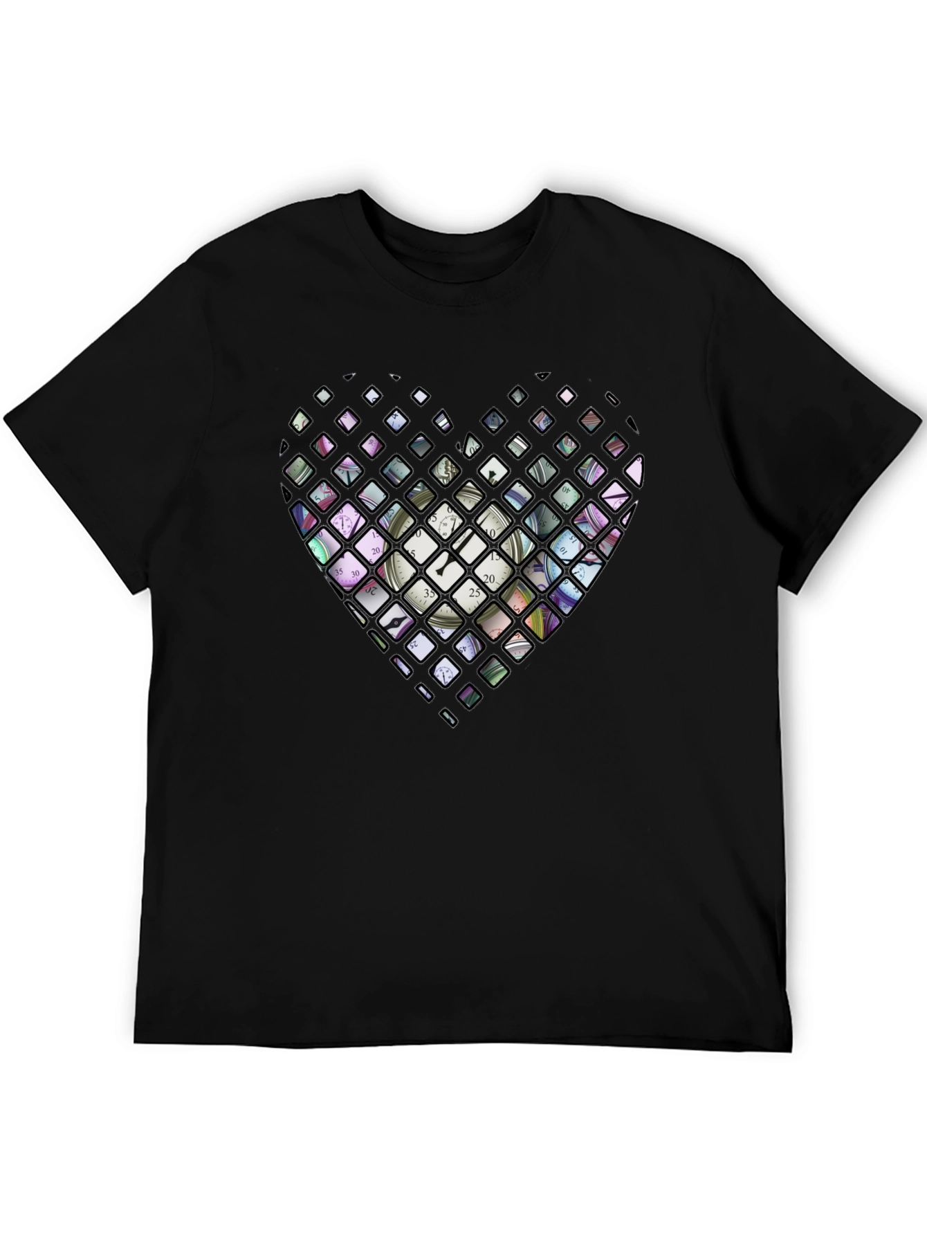 Heart Clockwork Graphic T-Shirt - Black