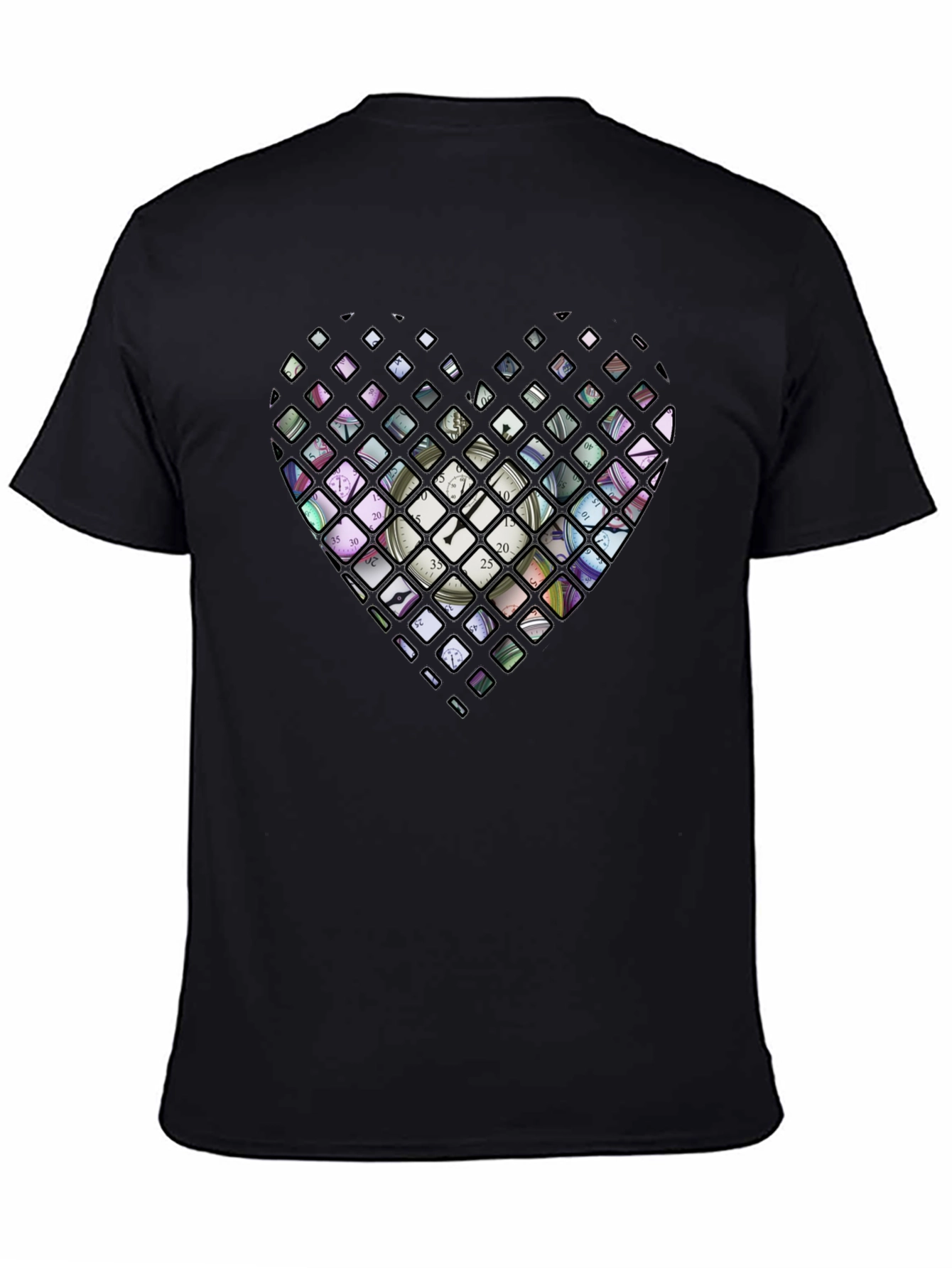 Heart Clockwork Graphic T-Shirt - Black