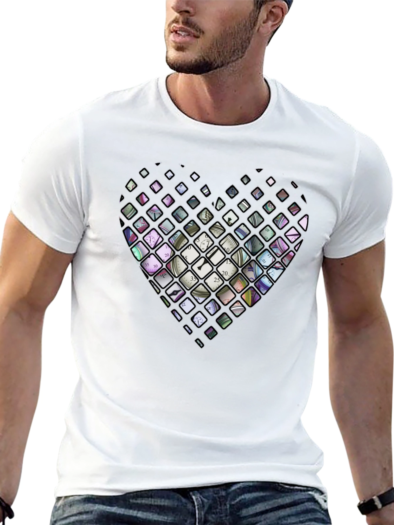 Heart Clockwork Graphic T-Shirt - Black
