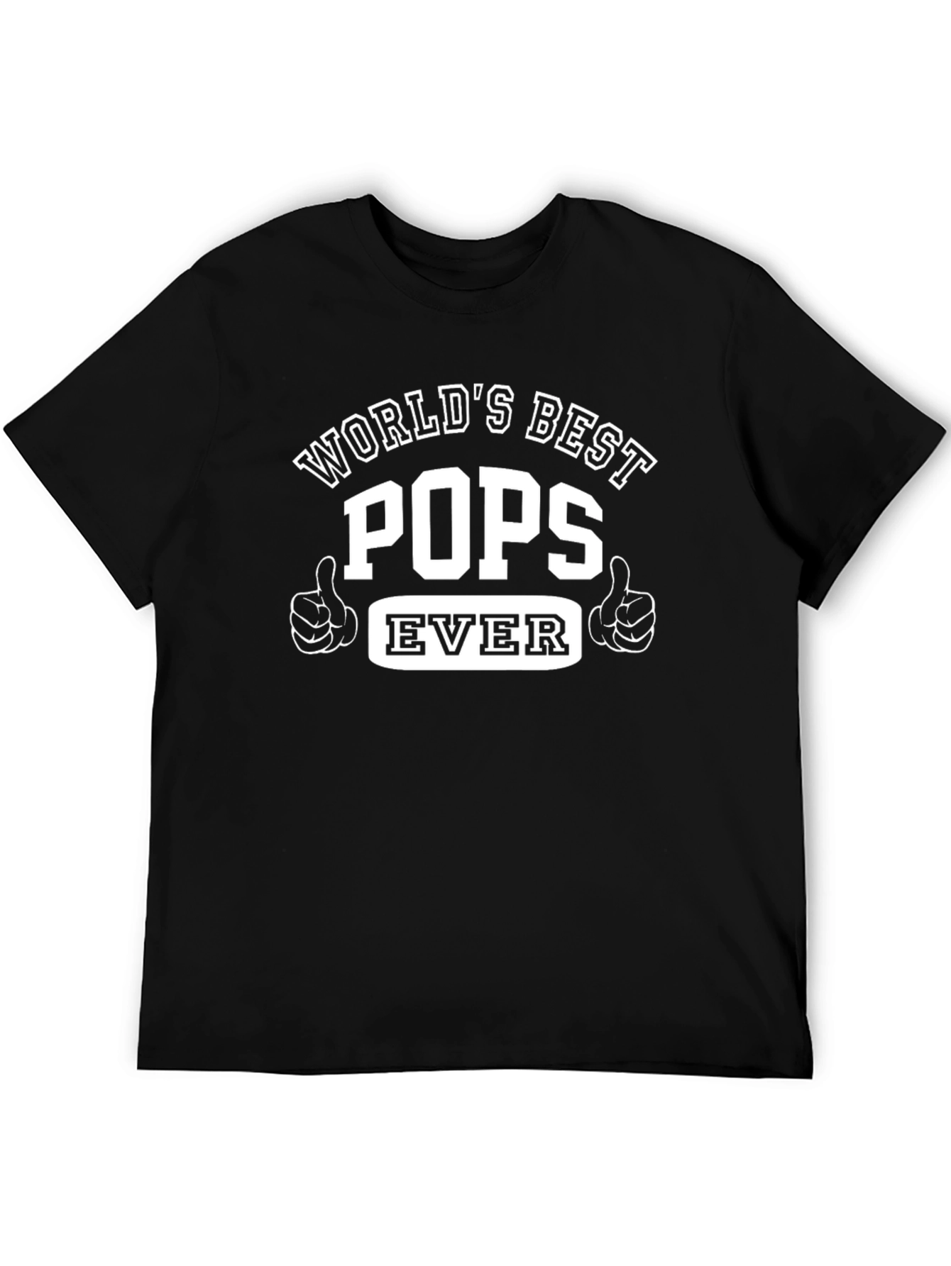 Worlds Best Pops Ever Black Graphic Tee