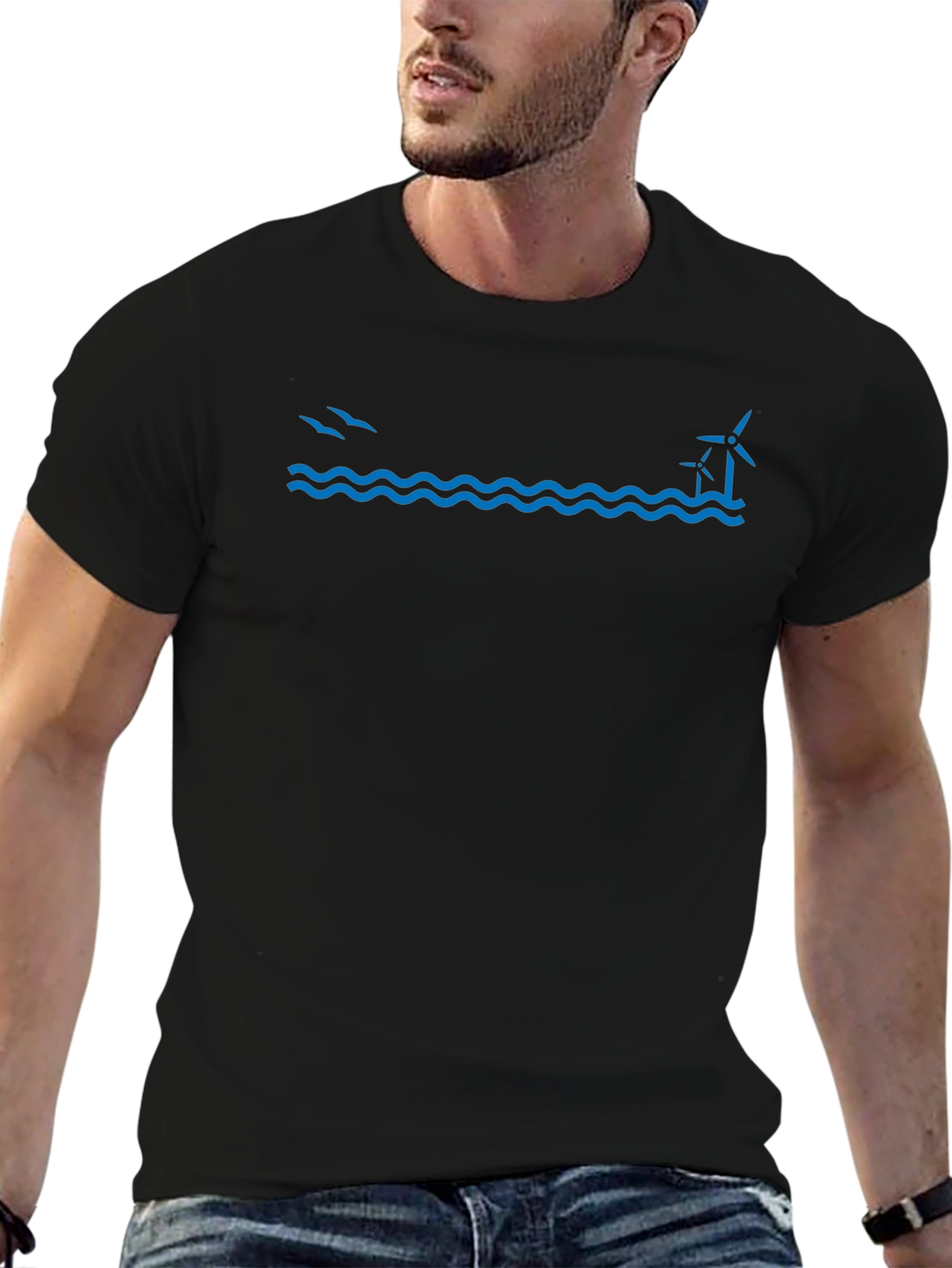 Coastal Wind Turbine Graphic Tee