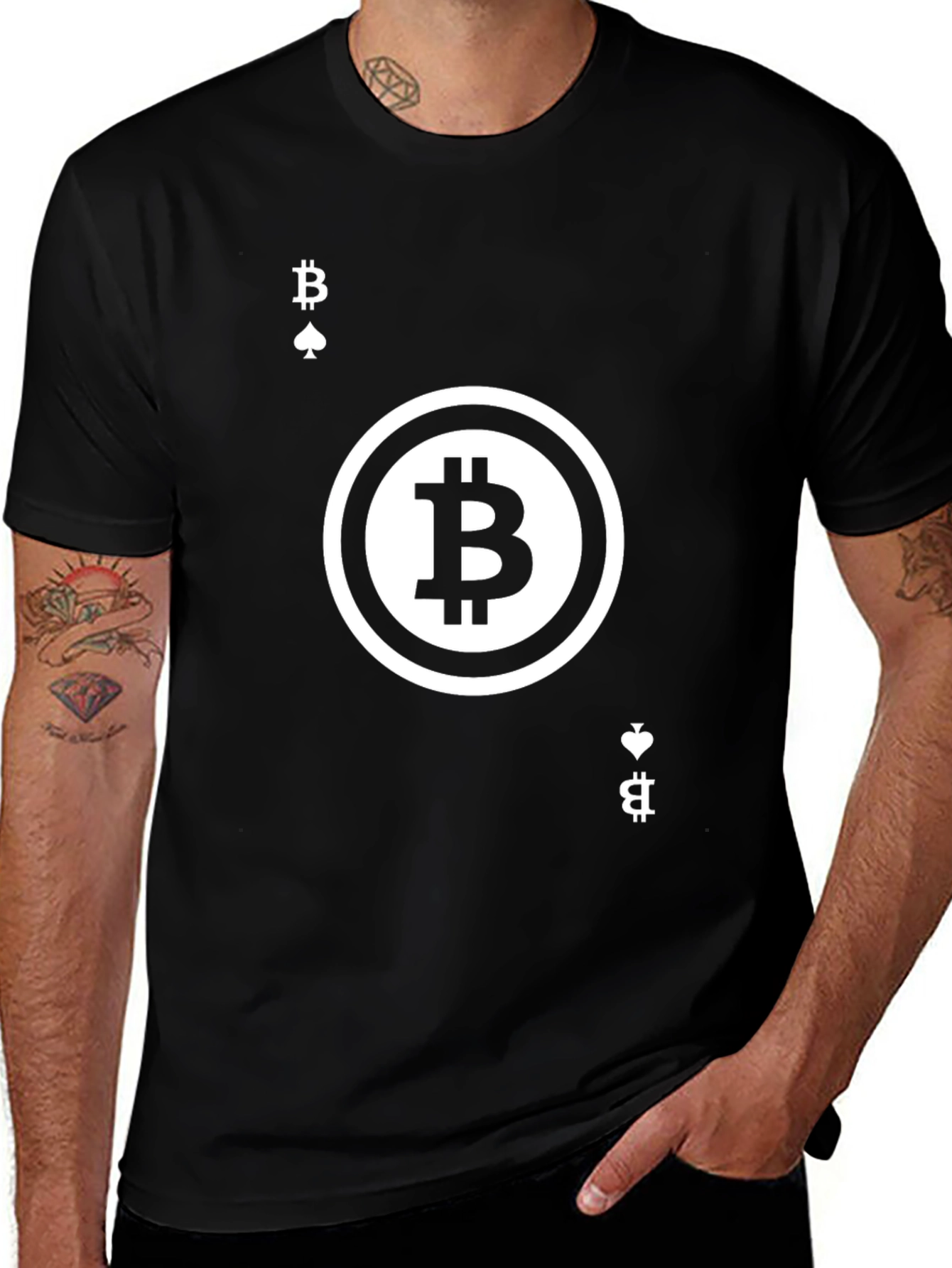 Bitcoin Ace of Spades Black T-Shirt