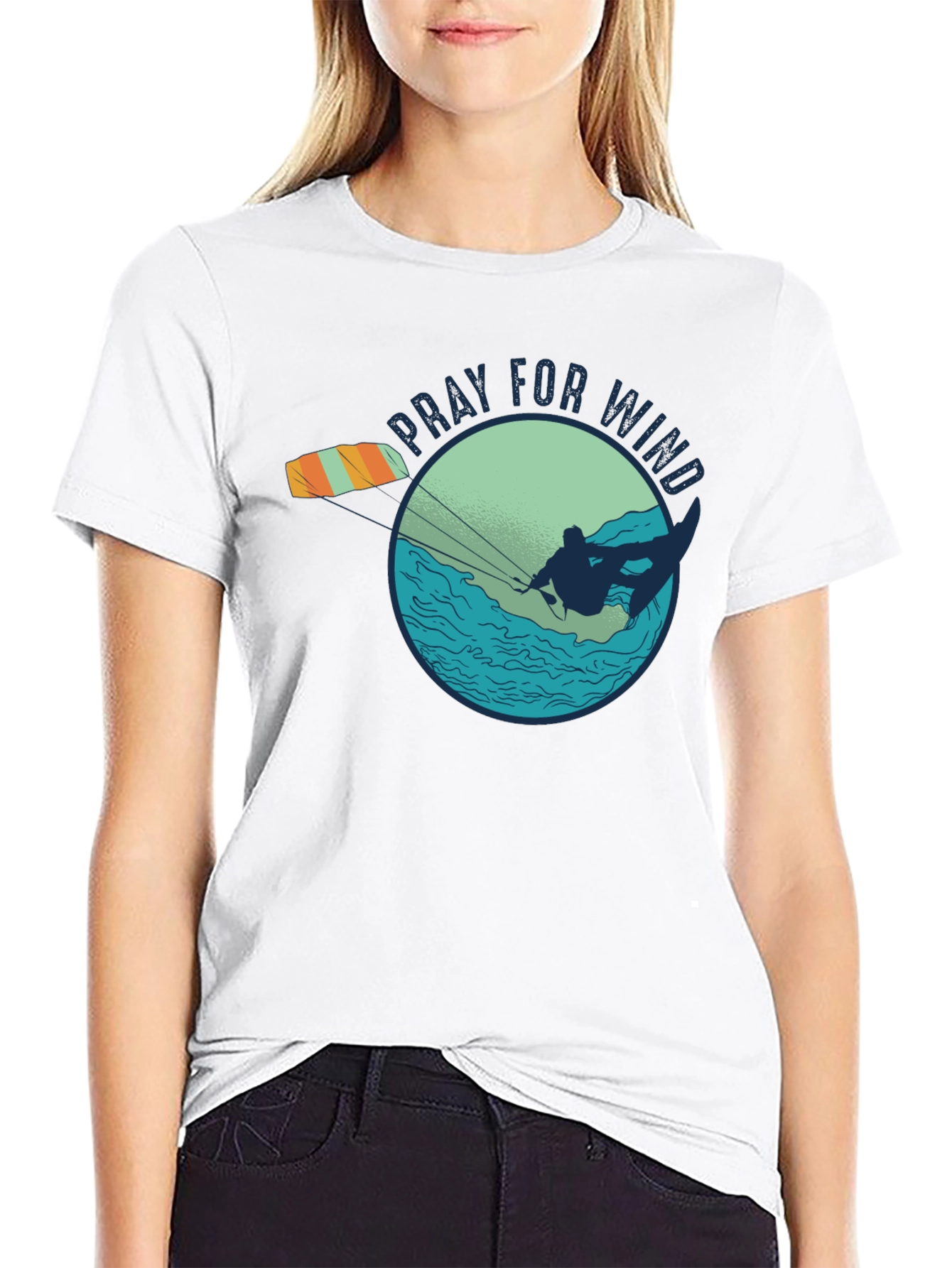 Pray For Wind Kiteboarding Graphic Tee