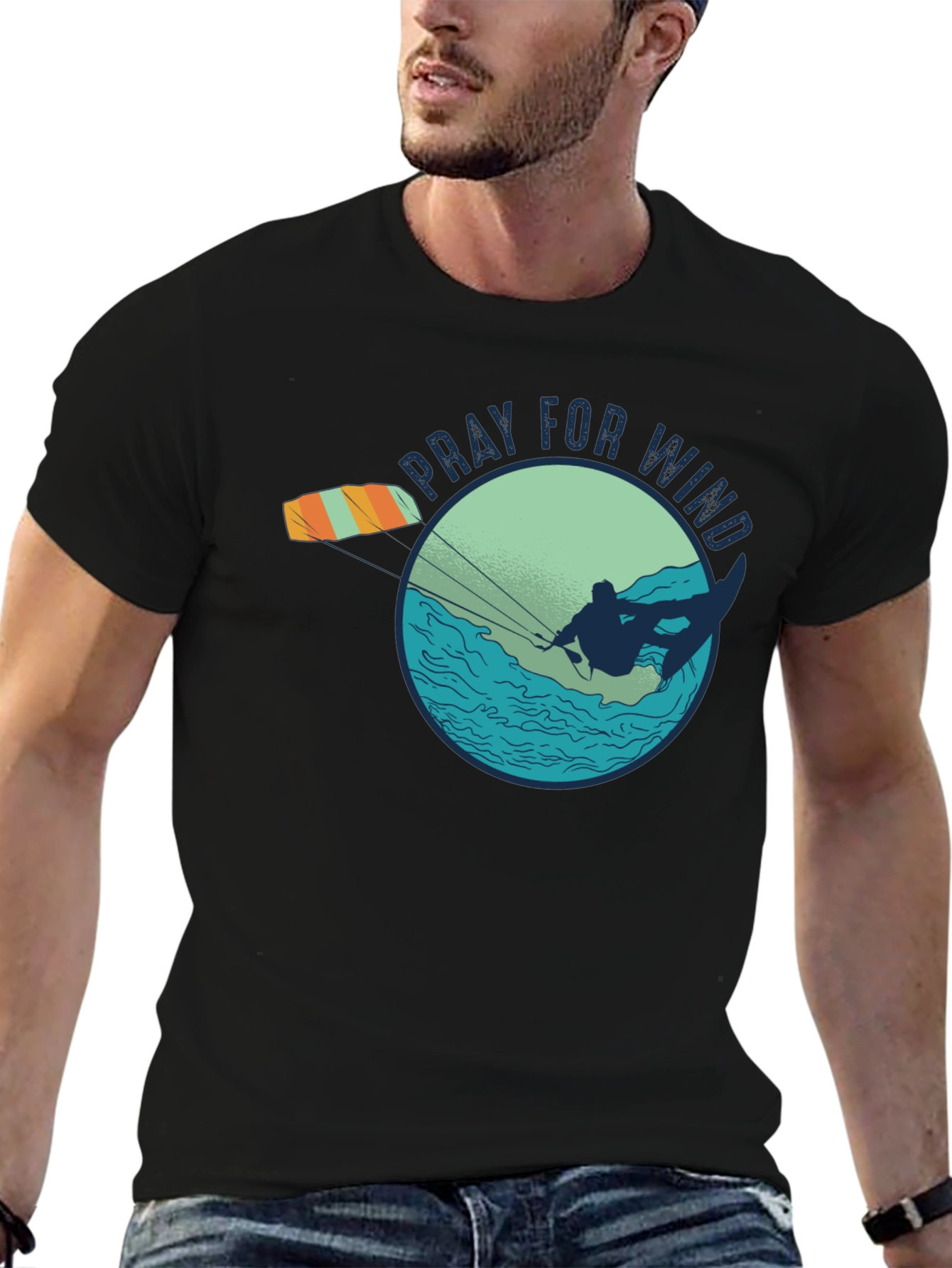 Pray For Wind Kiteboarding Graphic Tee