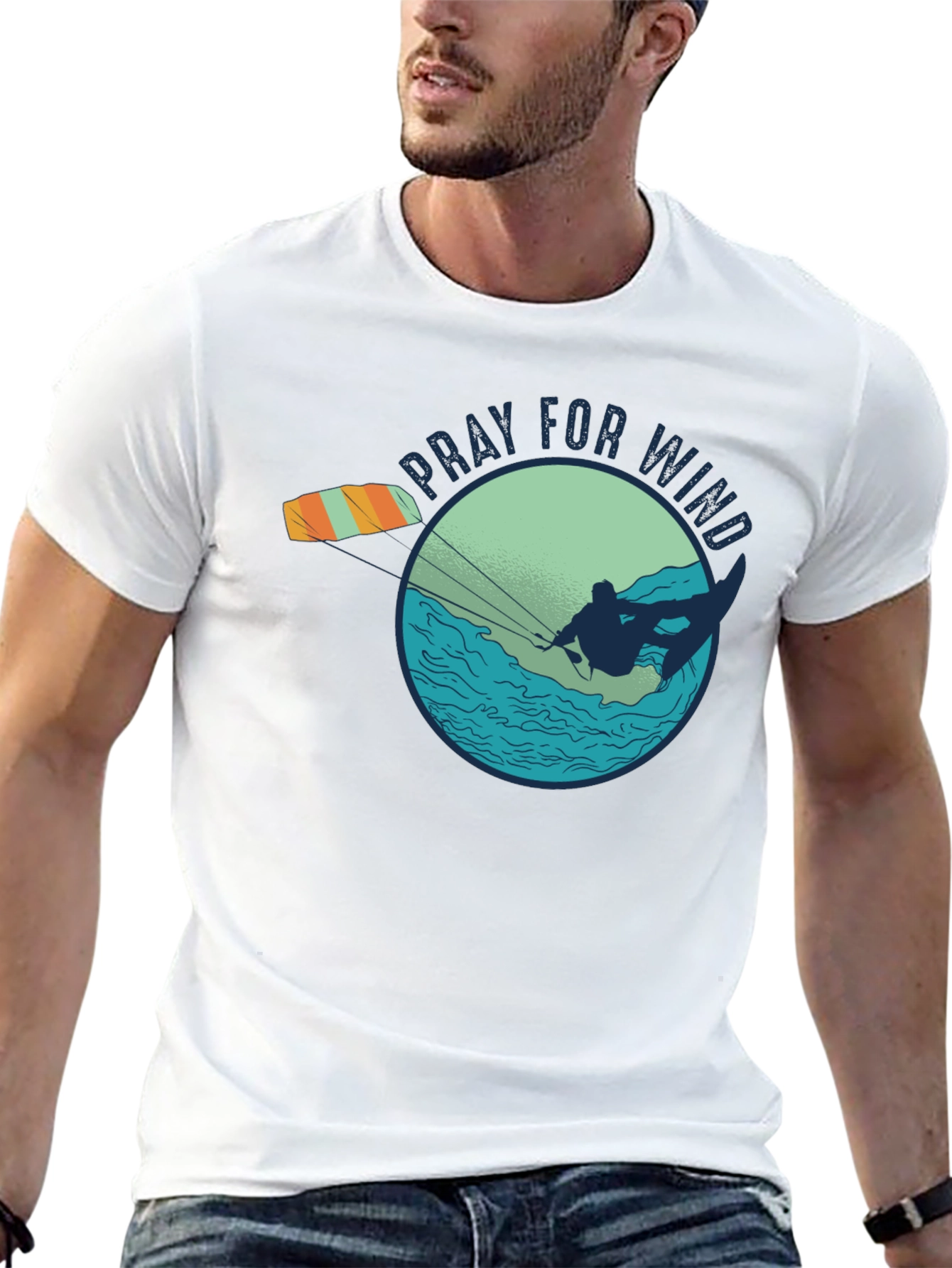 Pray For Wind Kiteboarding Graphic Tee
