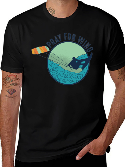 Pray For Wind Kiteboarding Graphic Tee