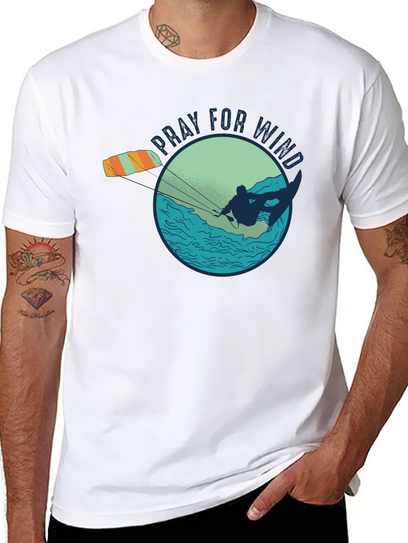 Pray For Wind Kiteboarding Graphic Tee