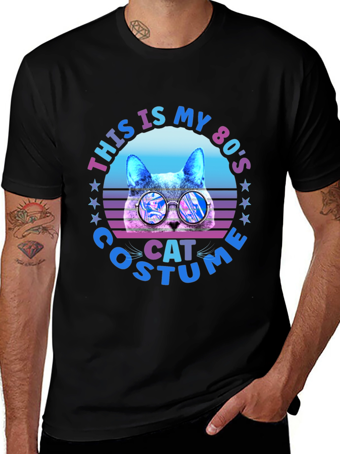 80s Cat Costume Graphic T-Shirt