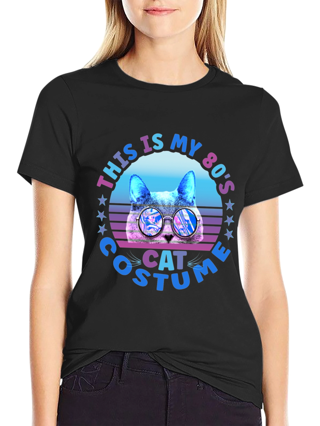 80s Cat Costume Graphic T-Shirt