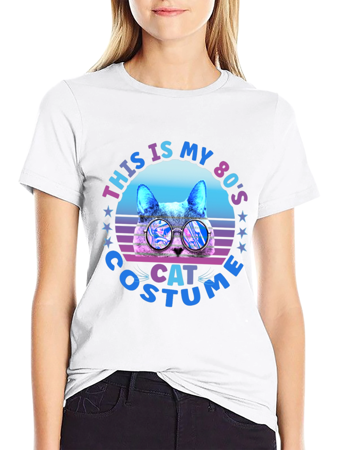 80s Cat Costume Graphic T-Shirt