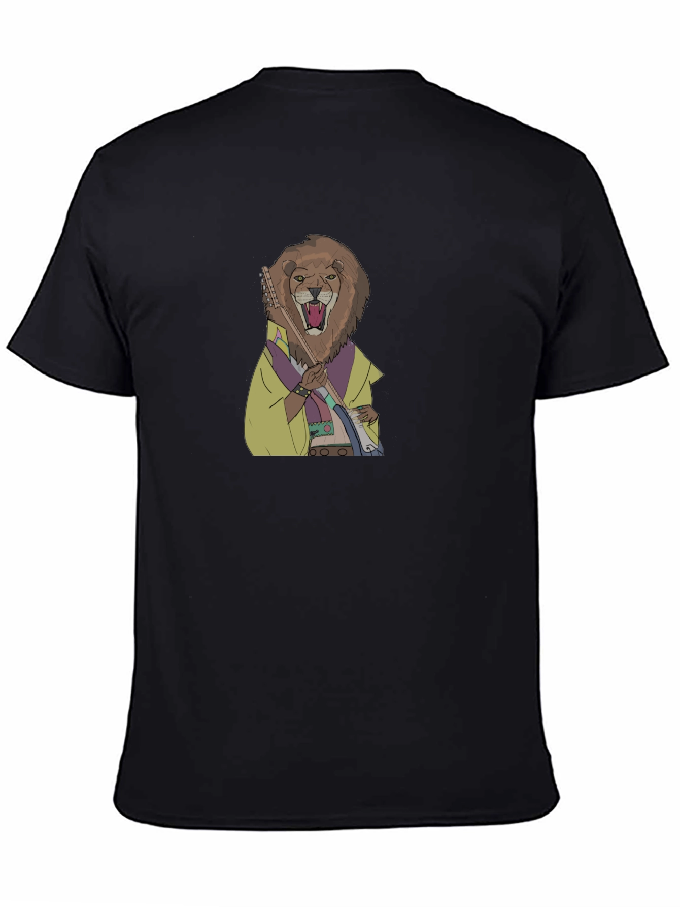 Lion Musician Graphic Print T-Shirt
