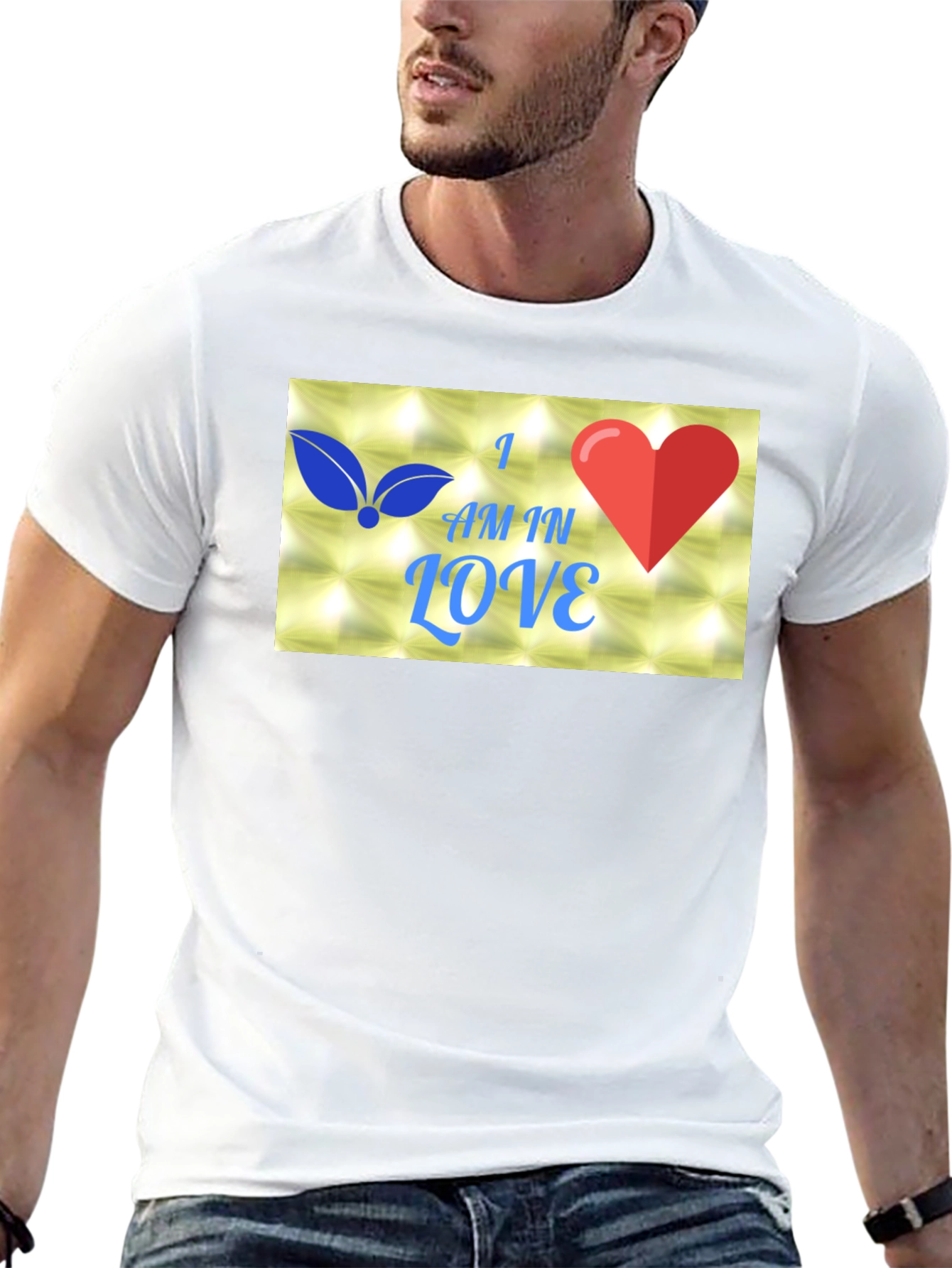 I Am In Love Graphic Black T-Shirt