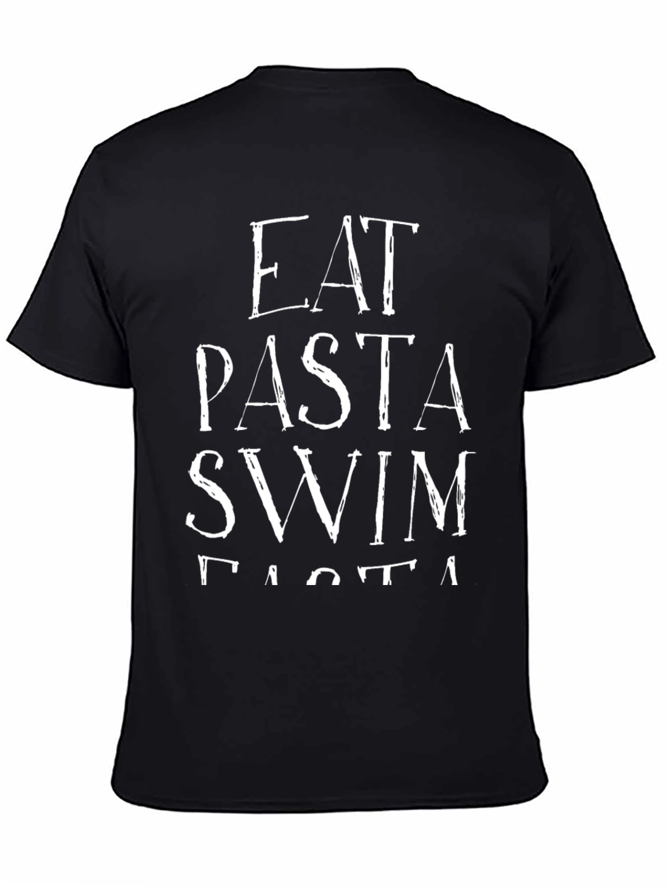 Eat Pasta Swim Faster Graphic Tee - Black