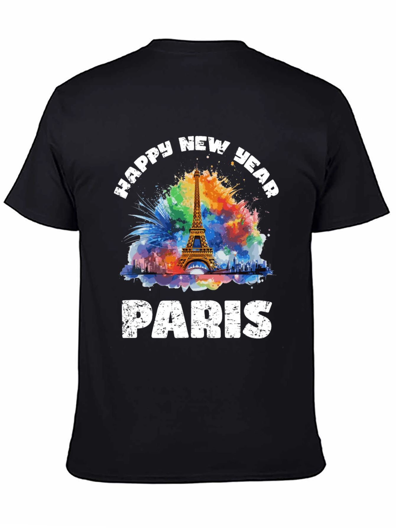 Paris New Year Graphic Tee - Black T-Shirt