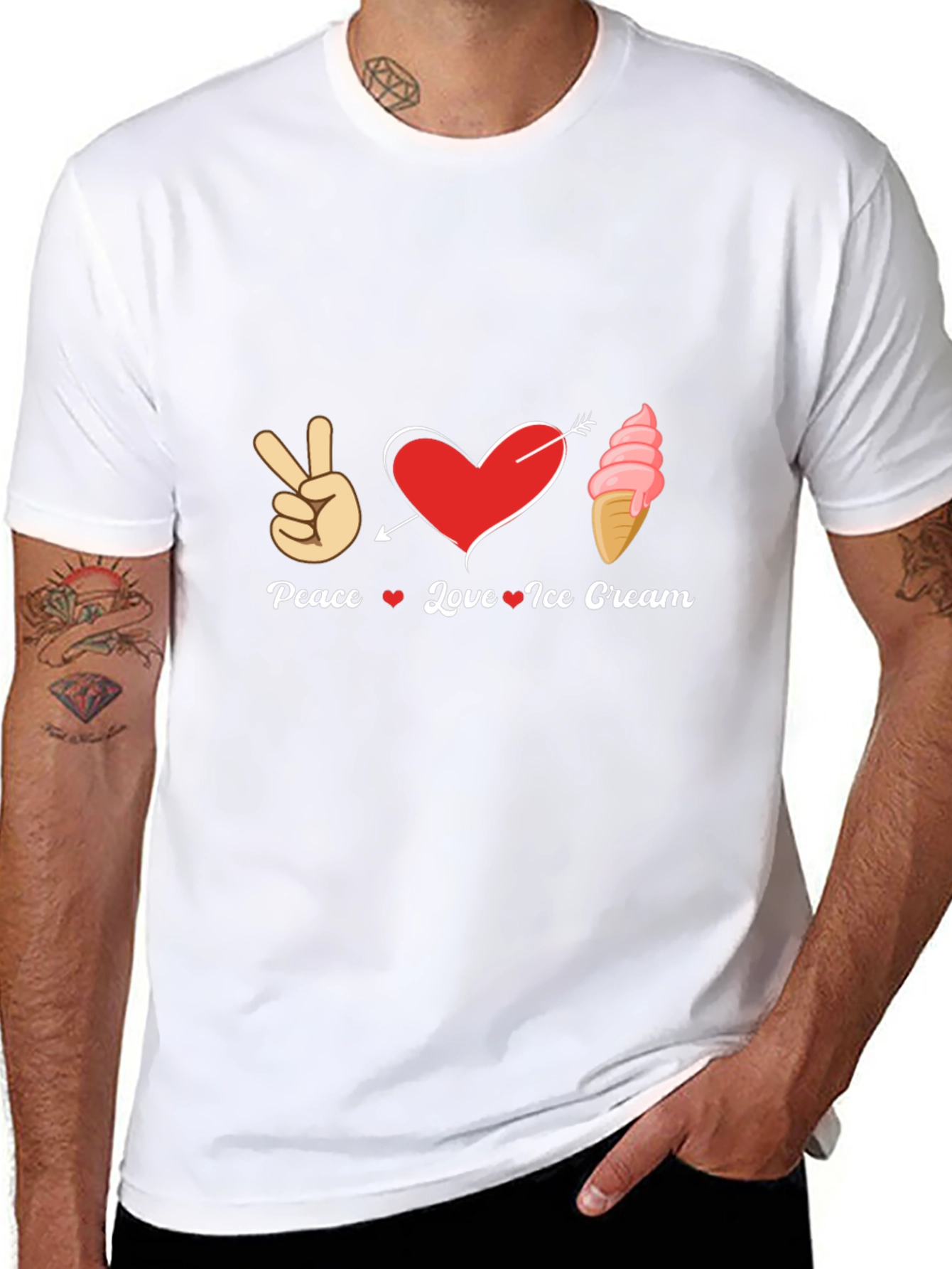 Peace Love Ice Cream Graphic T-Shirt