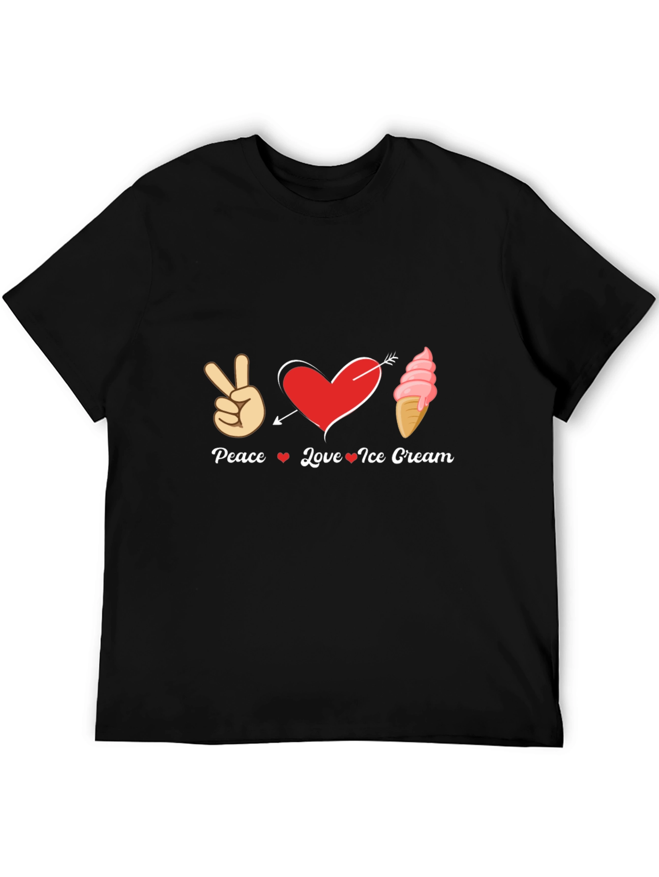 Peace Love Ice Cream Graphic T-Shirt