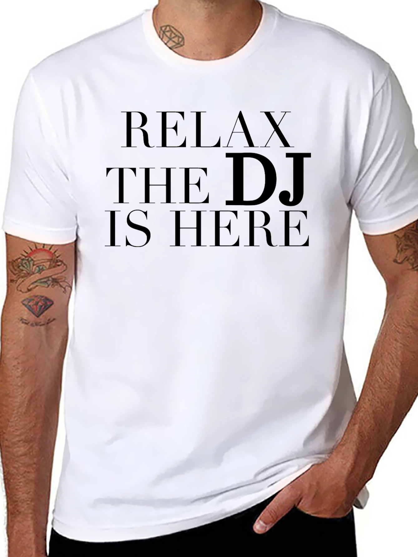Relax The DJ Is Here Black T-Shirt