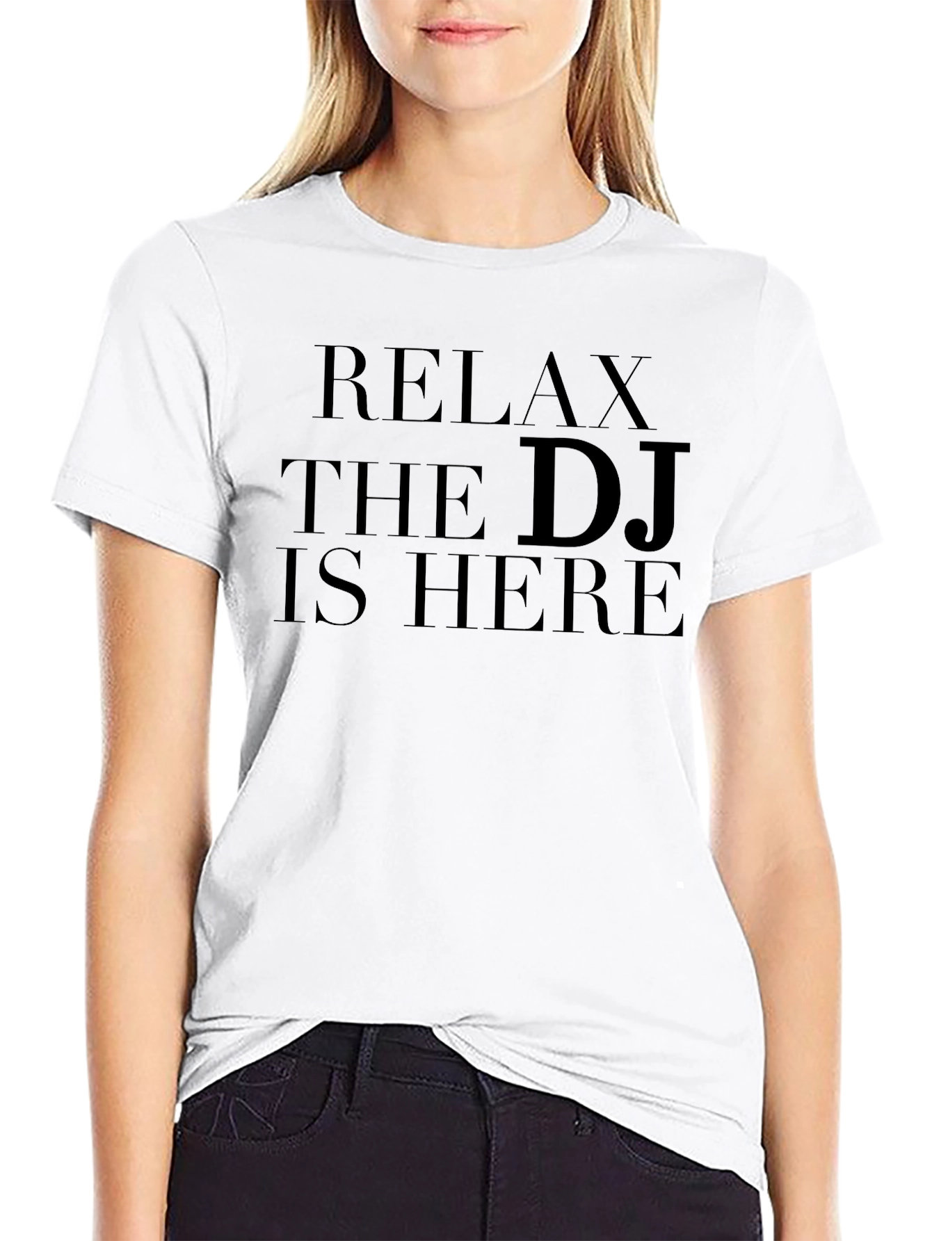 Relax The DJ Is Here Black T-Shirt