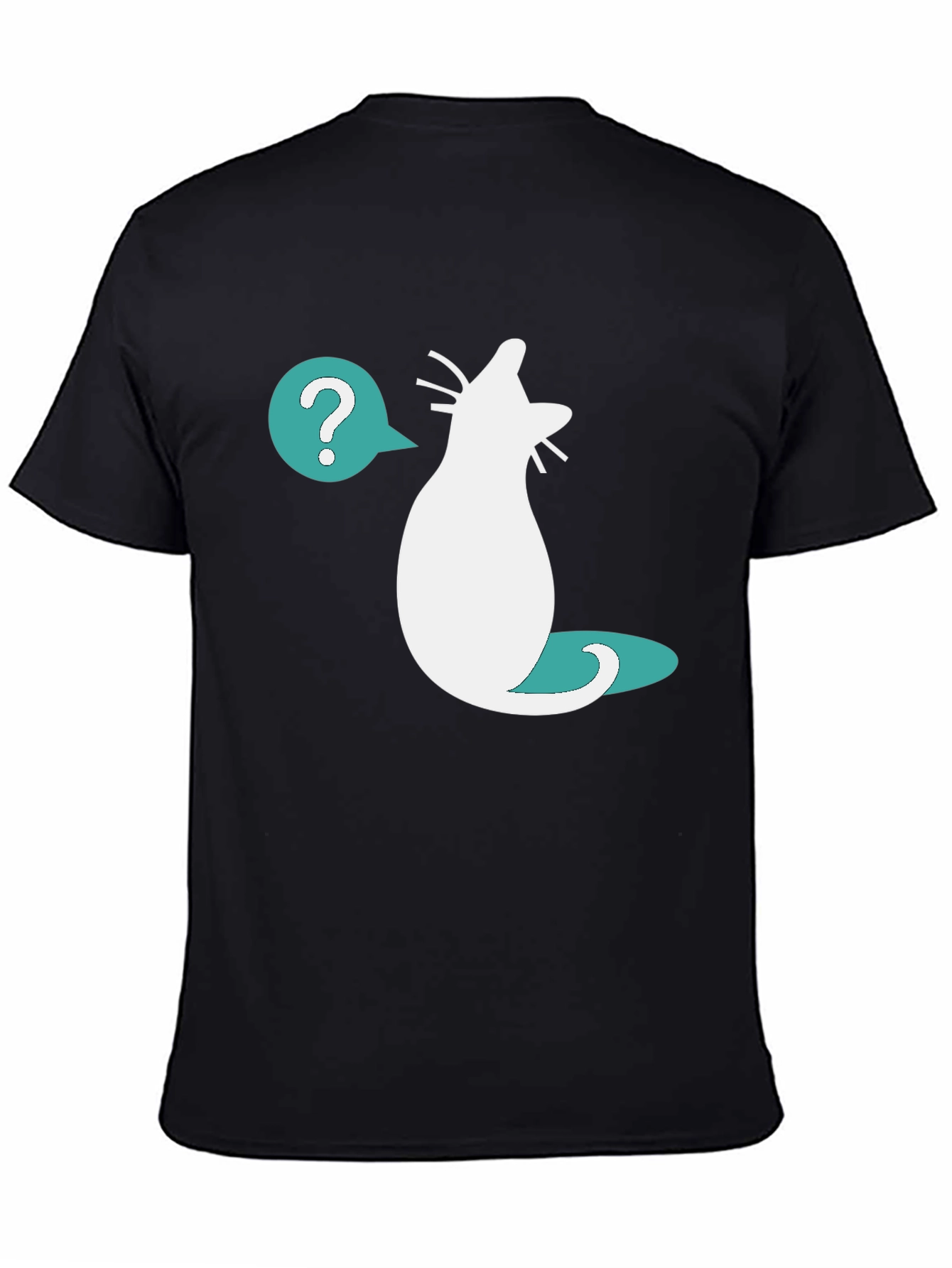 Curious Cat T-Shirt - Question Mark Design