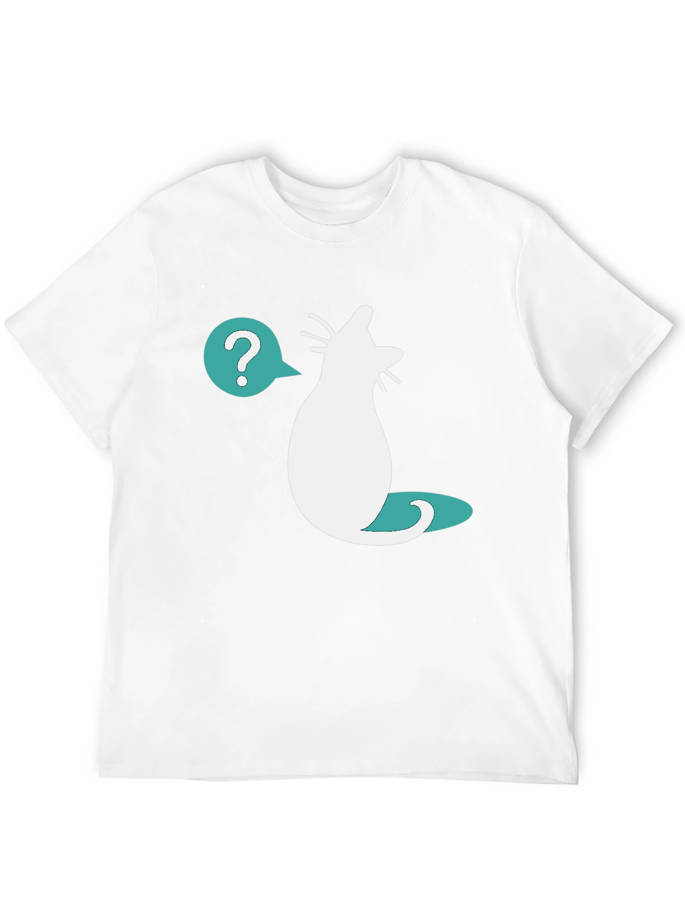 Curious Cat T-Shirt - Question Mark Design