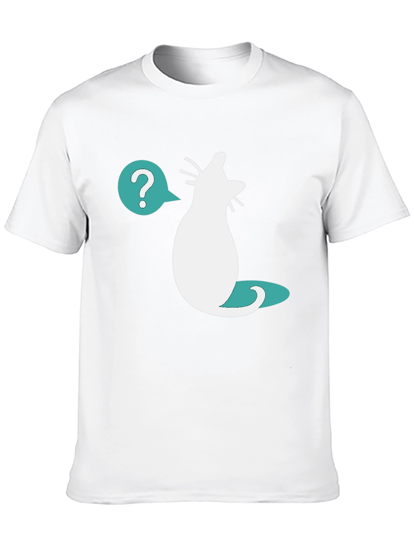 Curious Cat T-Shirt - Question Mark Design
