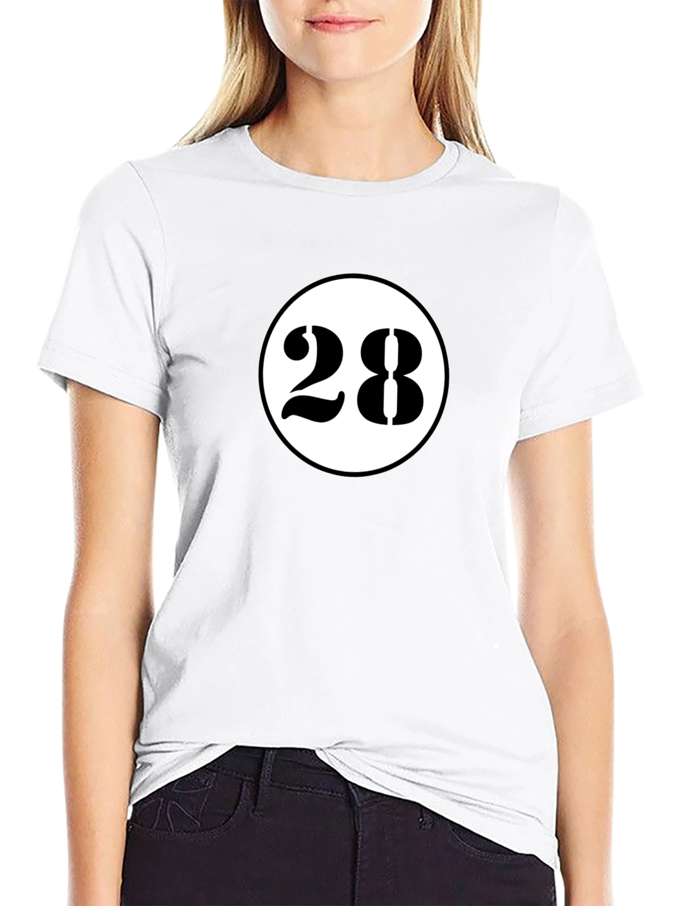 Retro Number 28 Graphic Tee - Classic Style