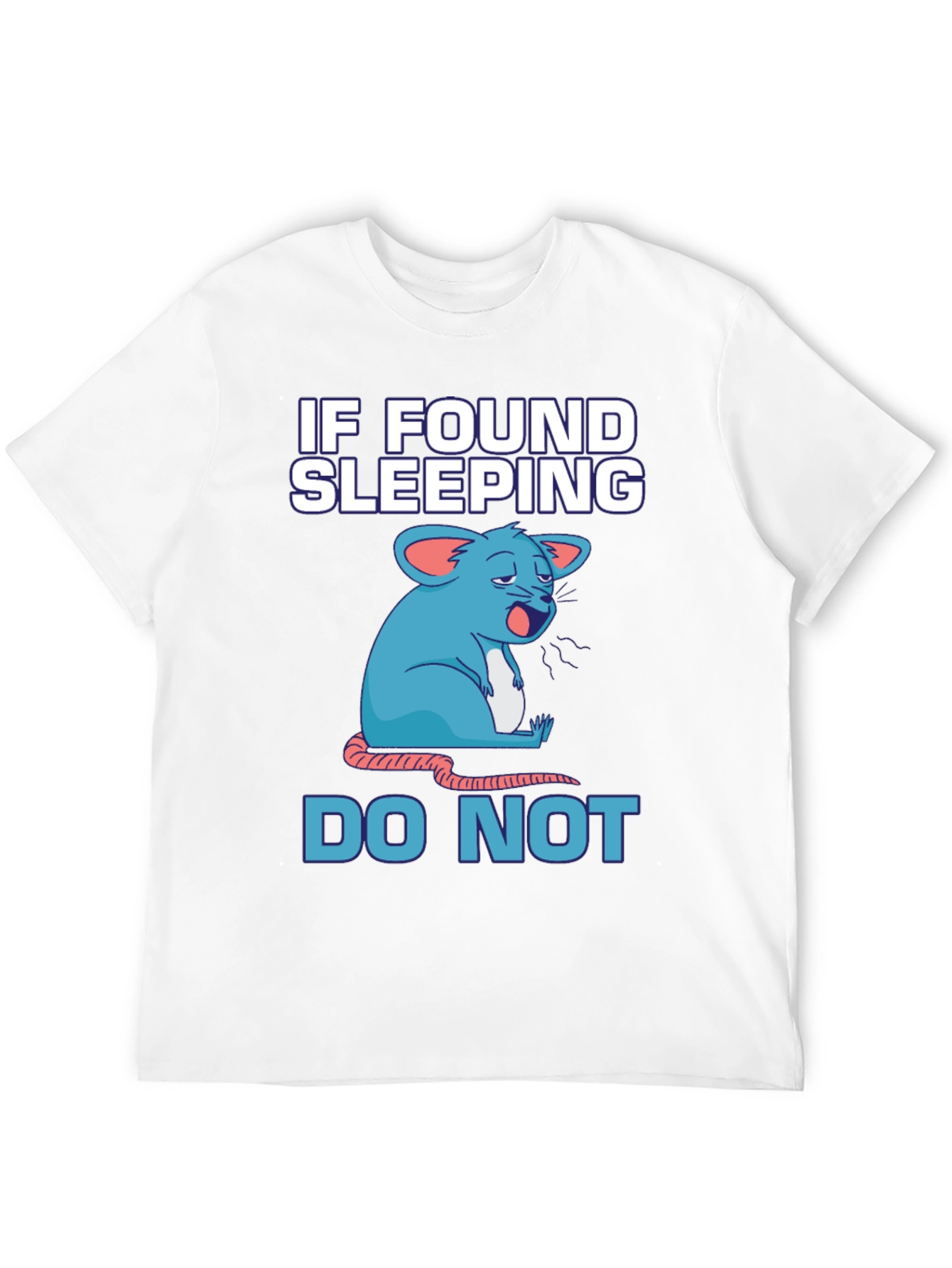 Funny Sleeping Mouse Graphic T-Shirt