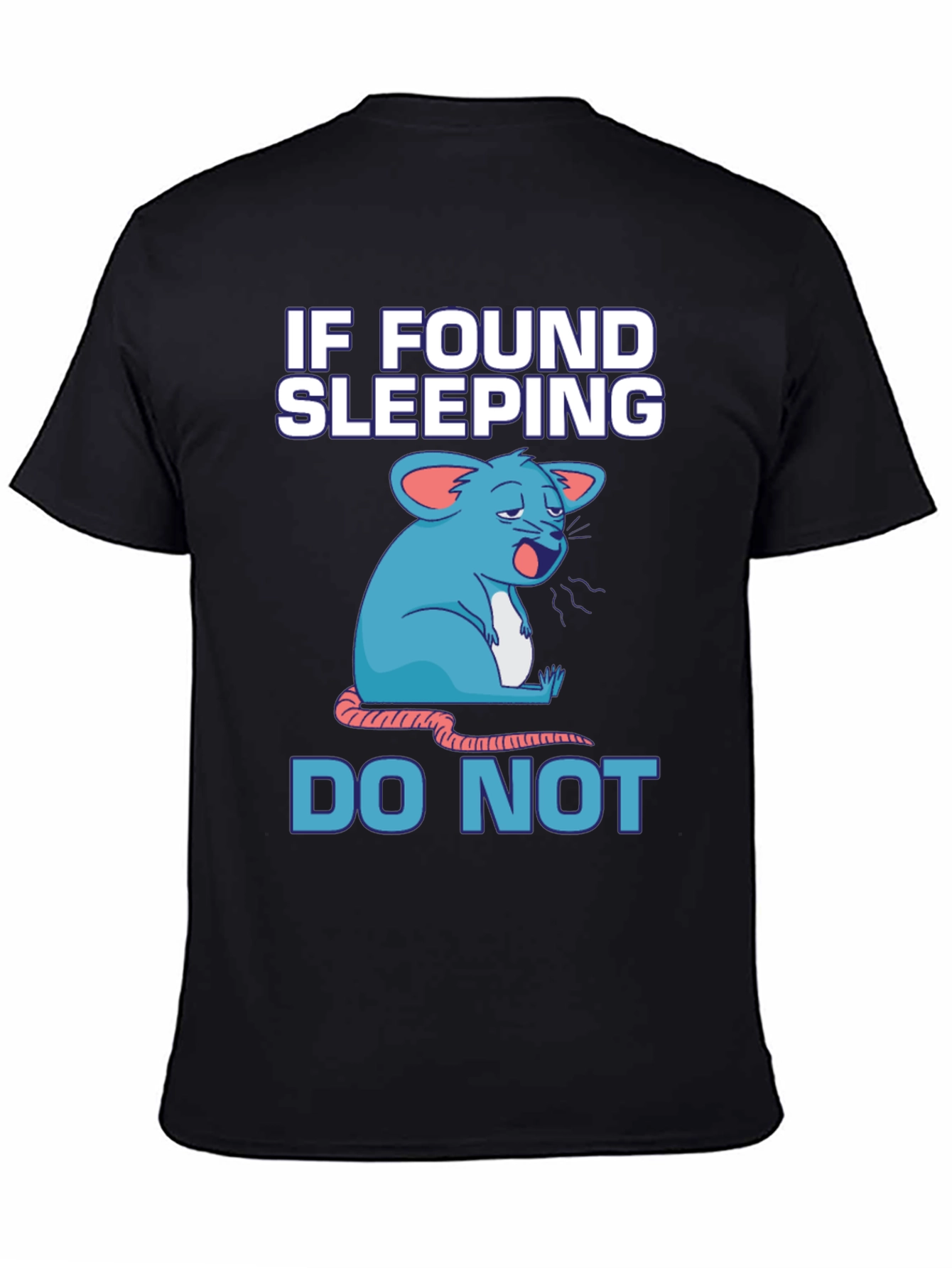 Funny Sleeping Mouse Graphic T-Shirt
