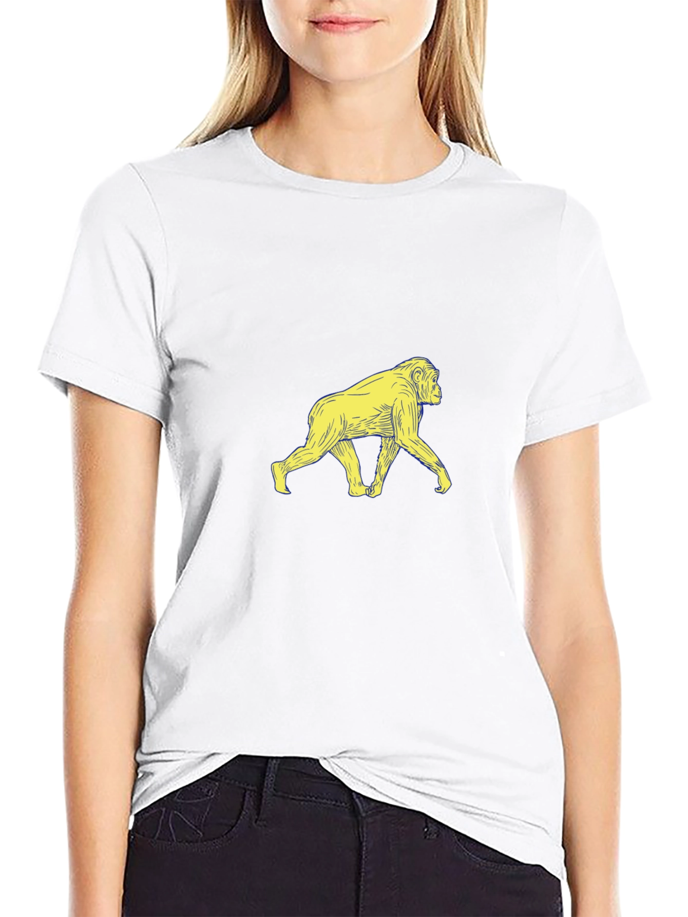 Monkey Graphic Print Mens Black T-Shirt