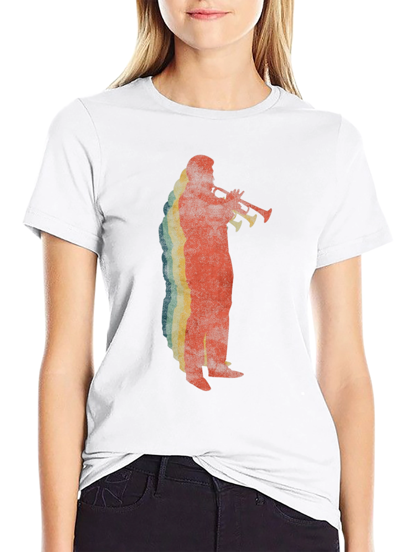 Retro Trumpet Player Graphic Tee