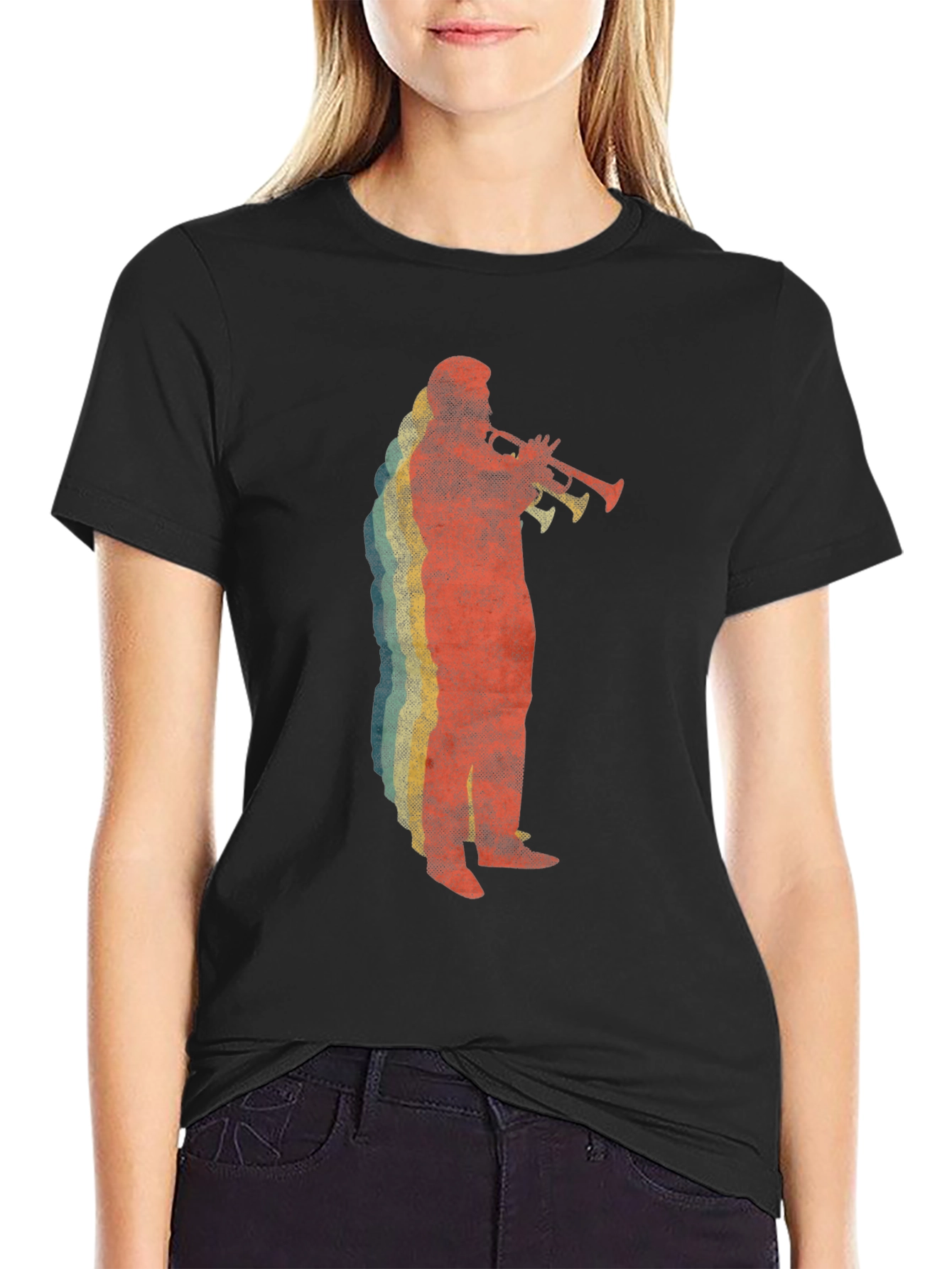 Retro Trumpet Player Graphic Tee