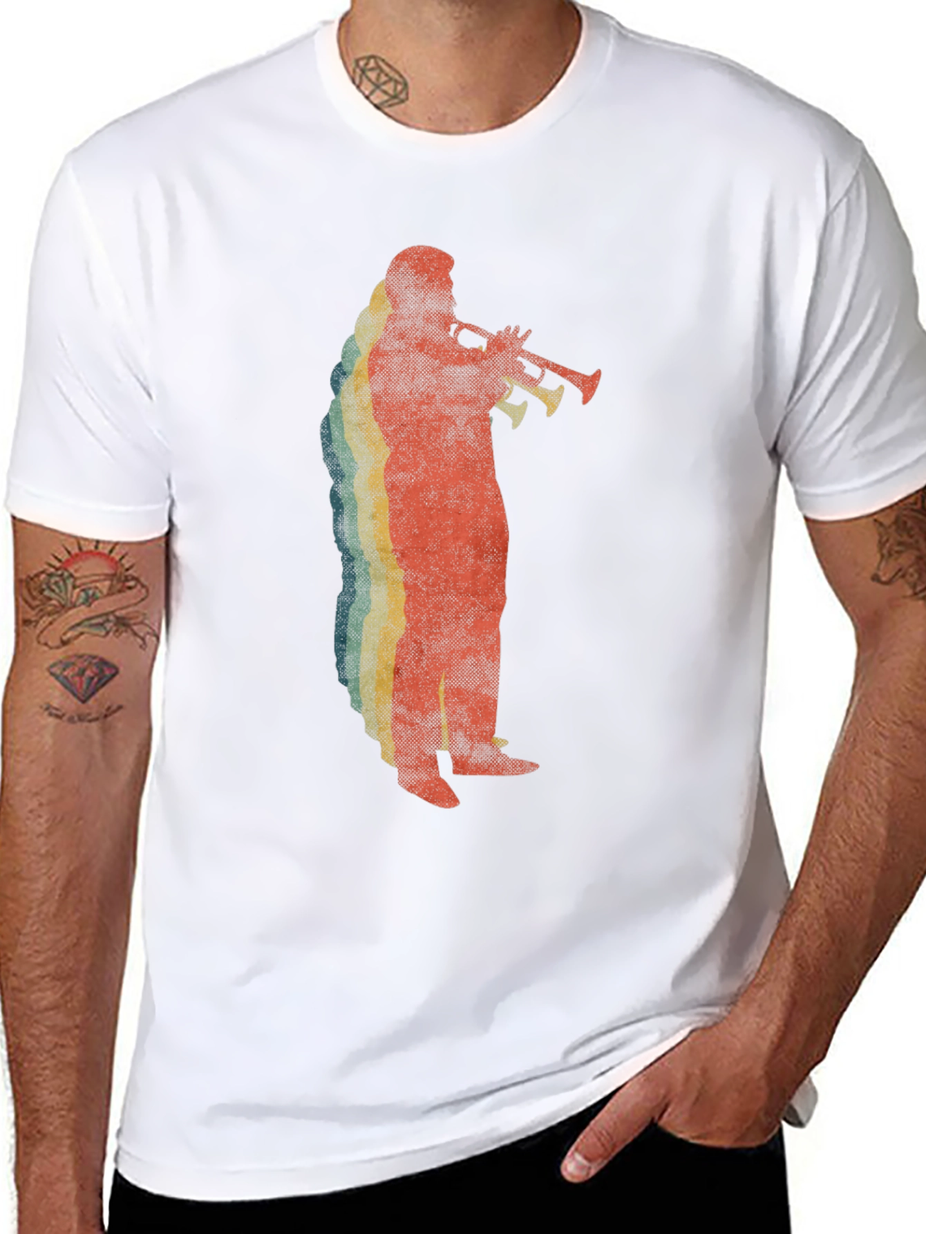 Retro Trumpet Player Graphic Tee