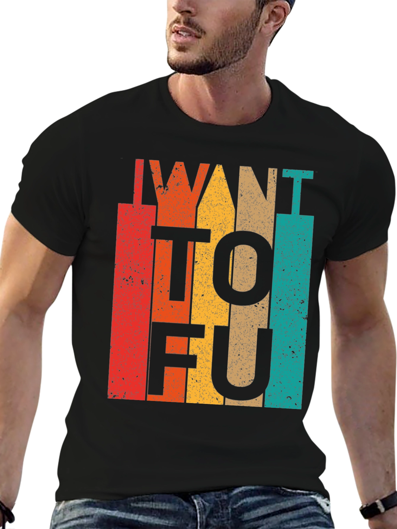 Retro I Want Tofu Shirt Vegan Vegetarian Tee