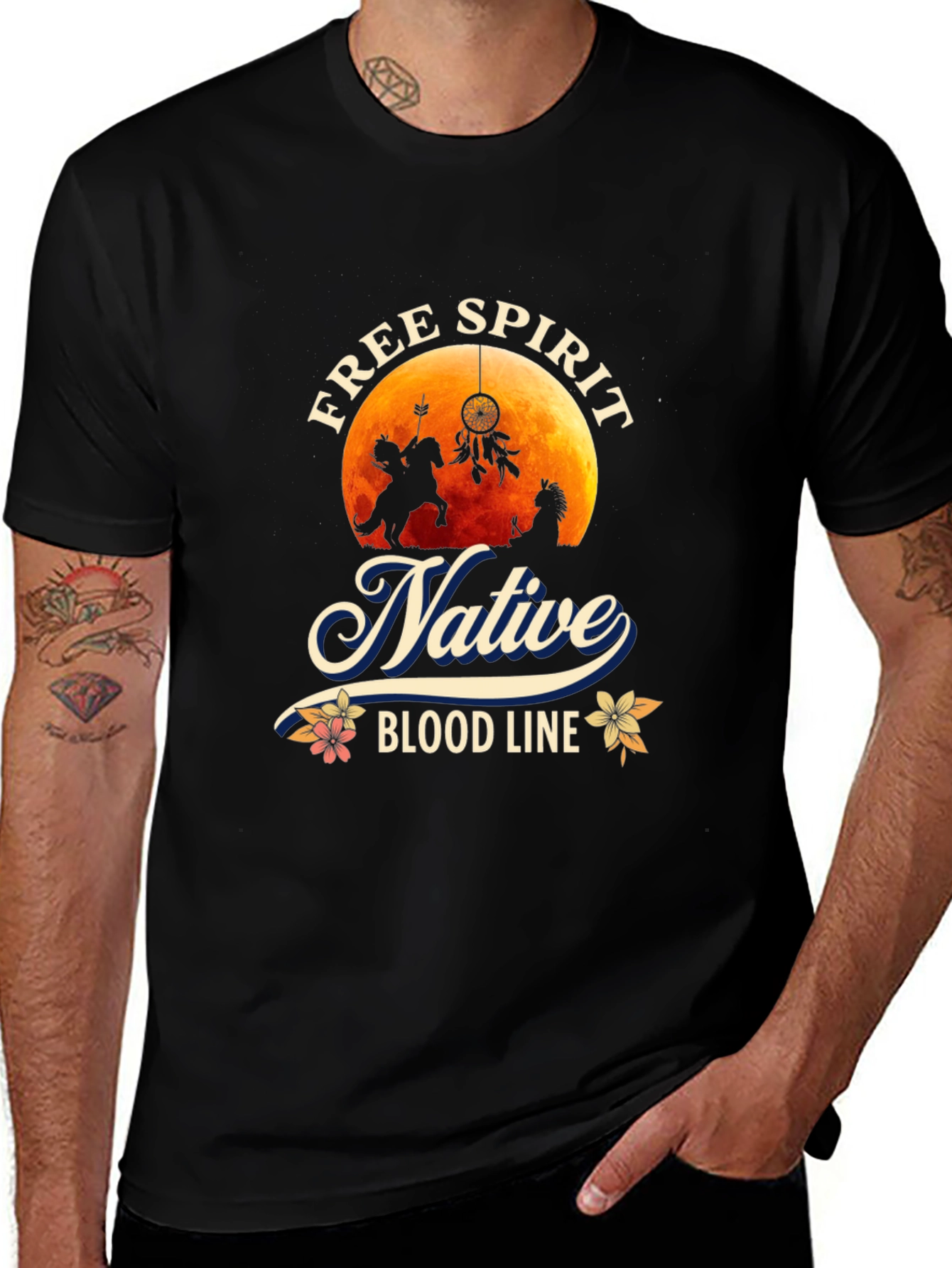 Native Free Spirit Black T-Shirt