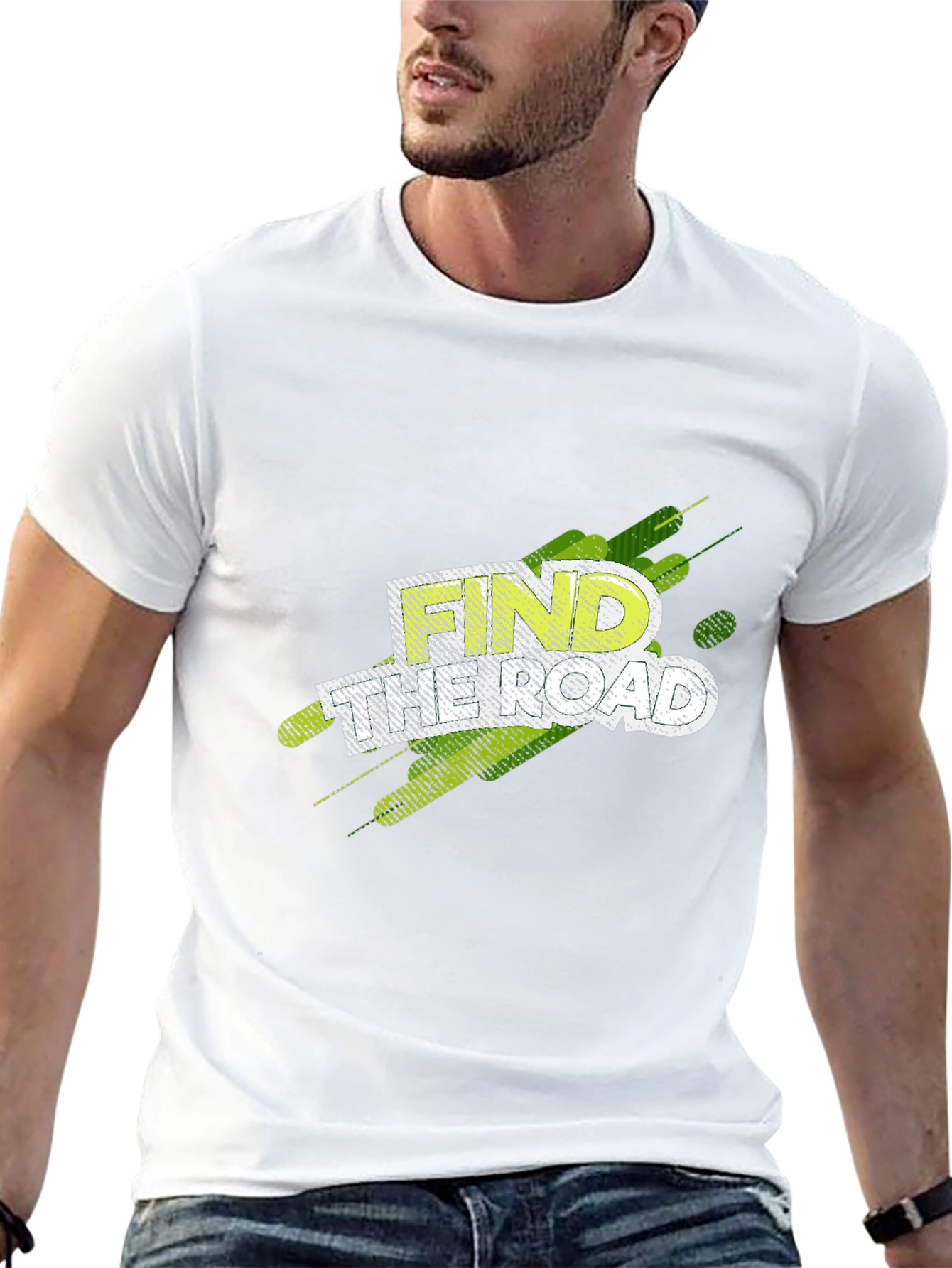 Find Your Road Graphic T-Shirt - Black Casual Tee