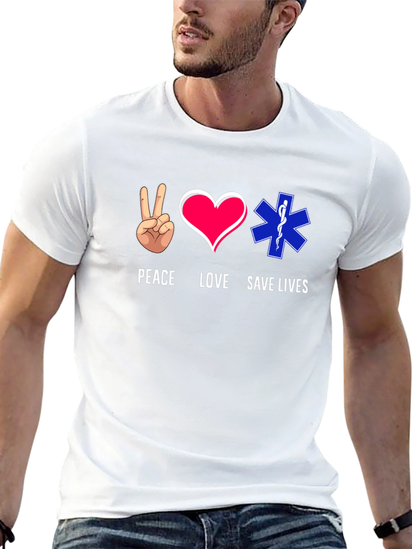 Peace Love Save Lives Graphic T-Shirt