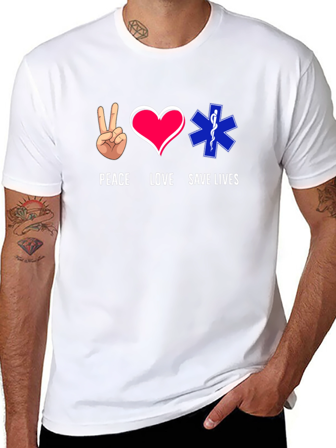Peace Love Save Lives Graphic T-Shirt