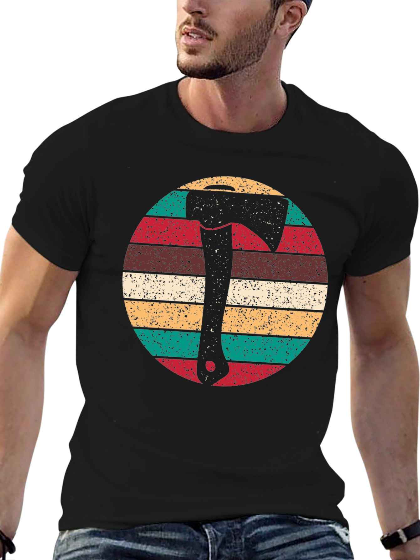 Retro Axe Graphic Tee - Logger Style