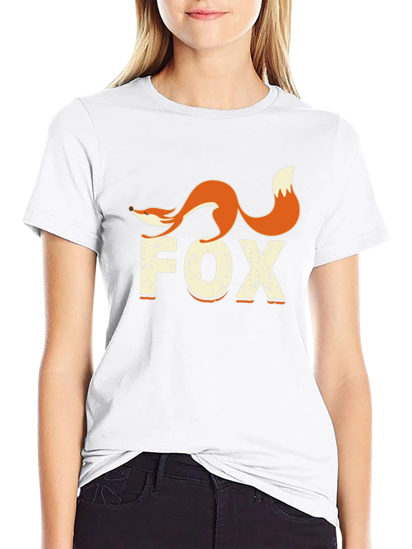 Fox Graphic Print Crew Neck T-Shirt